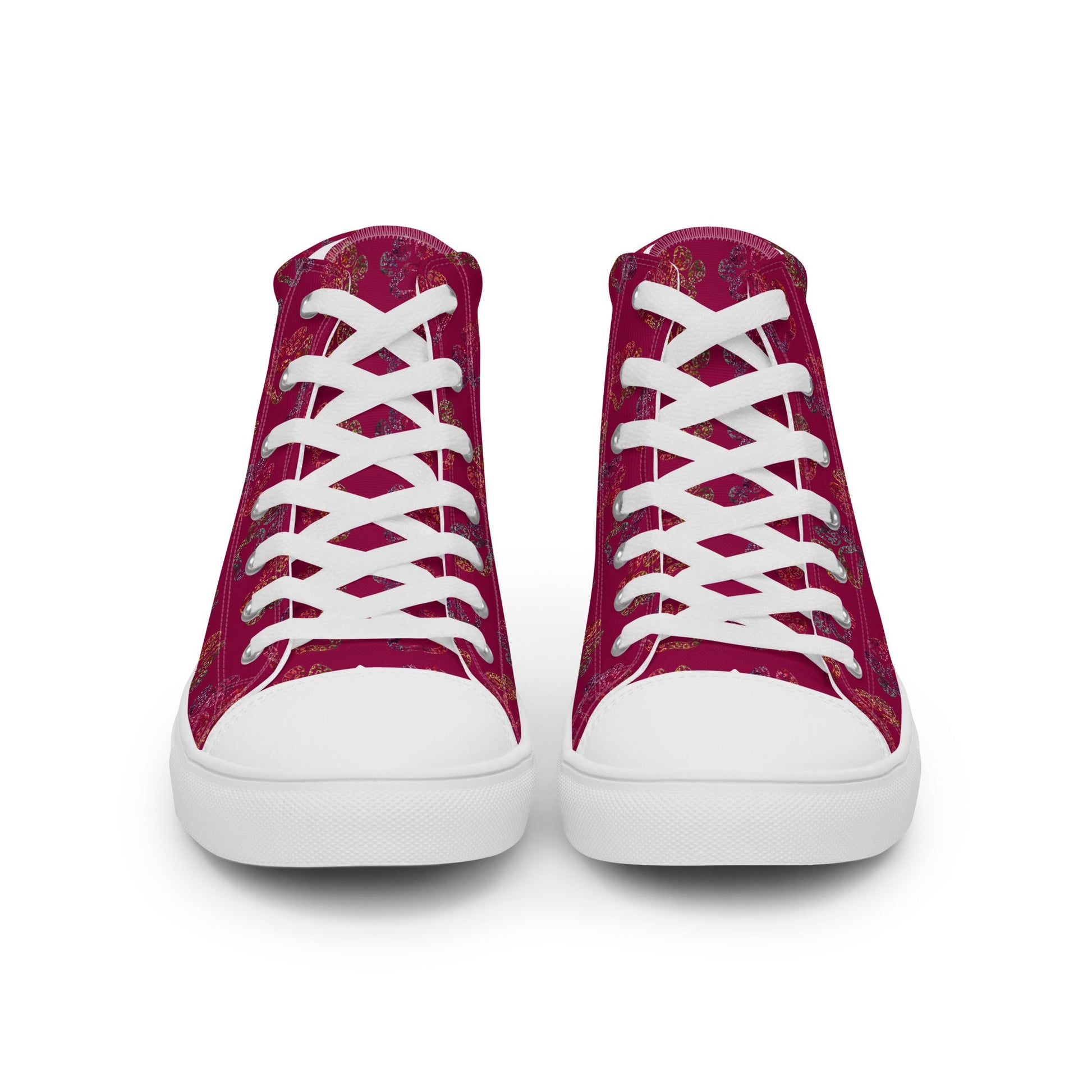 Women's Burgundy Paw Prints Sneakers-DoggyLoveandMore