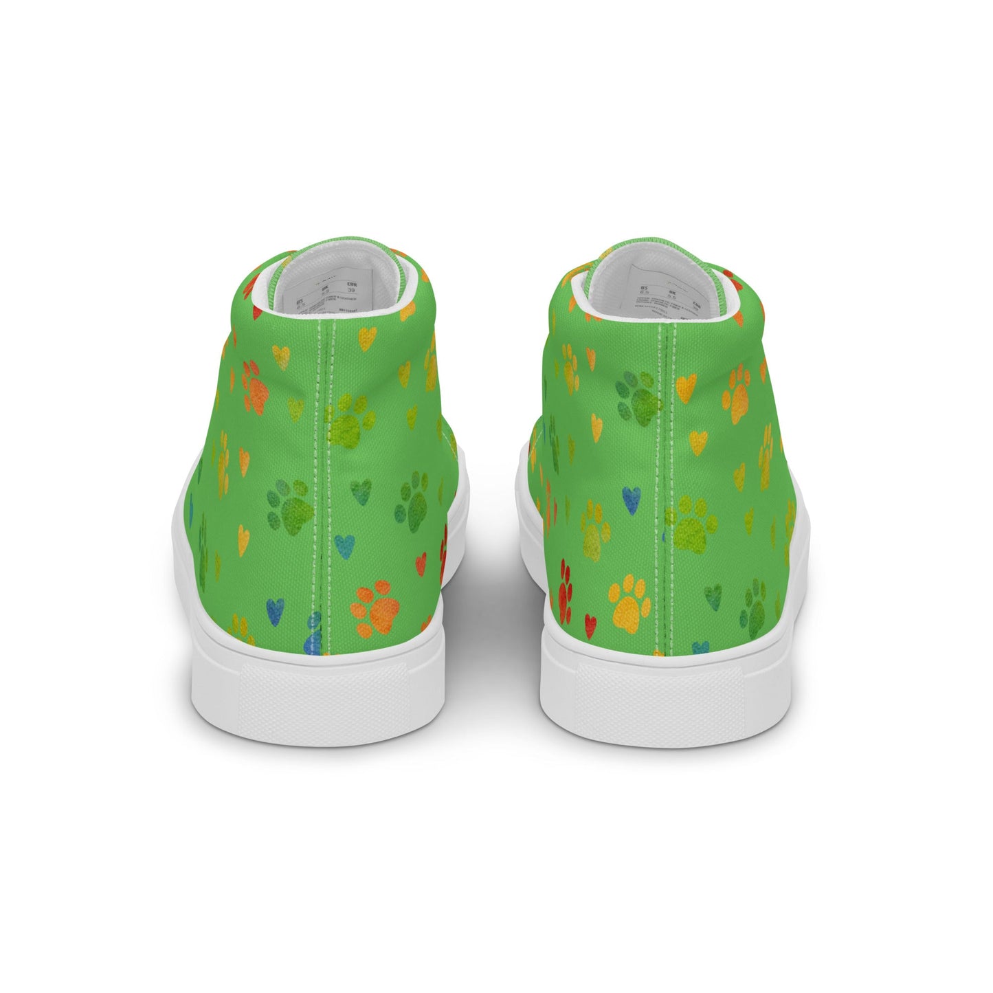 Women's Green Paw Prints Sneakers-DoggyLoveandMore