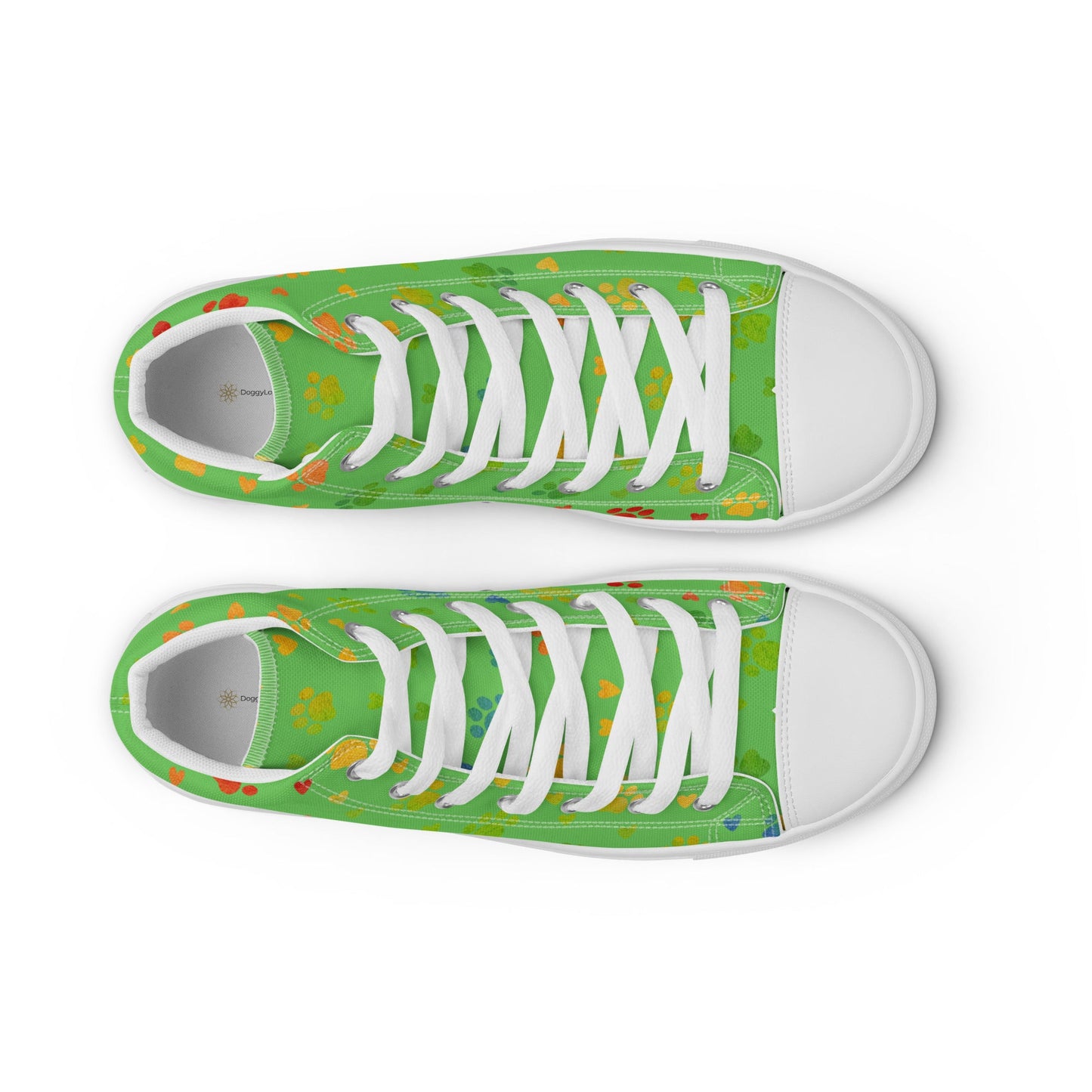 Women's Green Paw Prints Sneakers