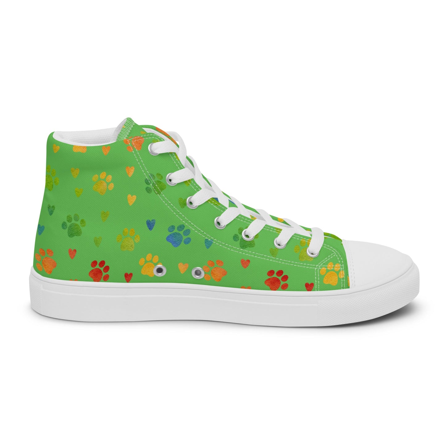 Women's Green Paw Prints Sneakers