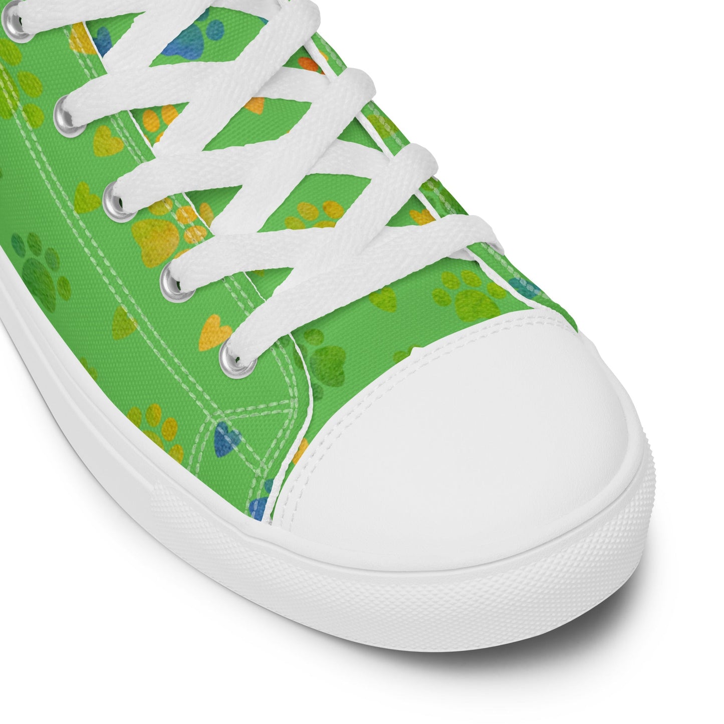 Women's Green Paw Prints Sneakers