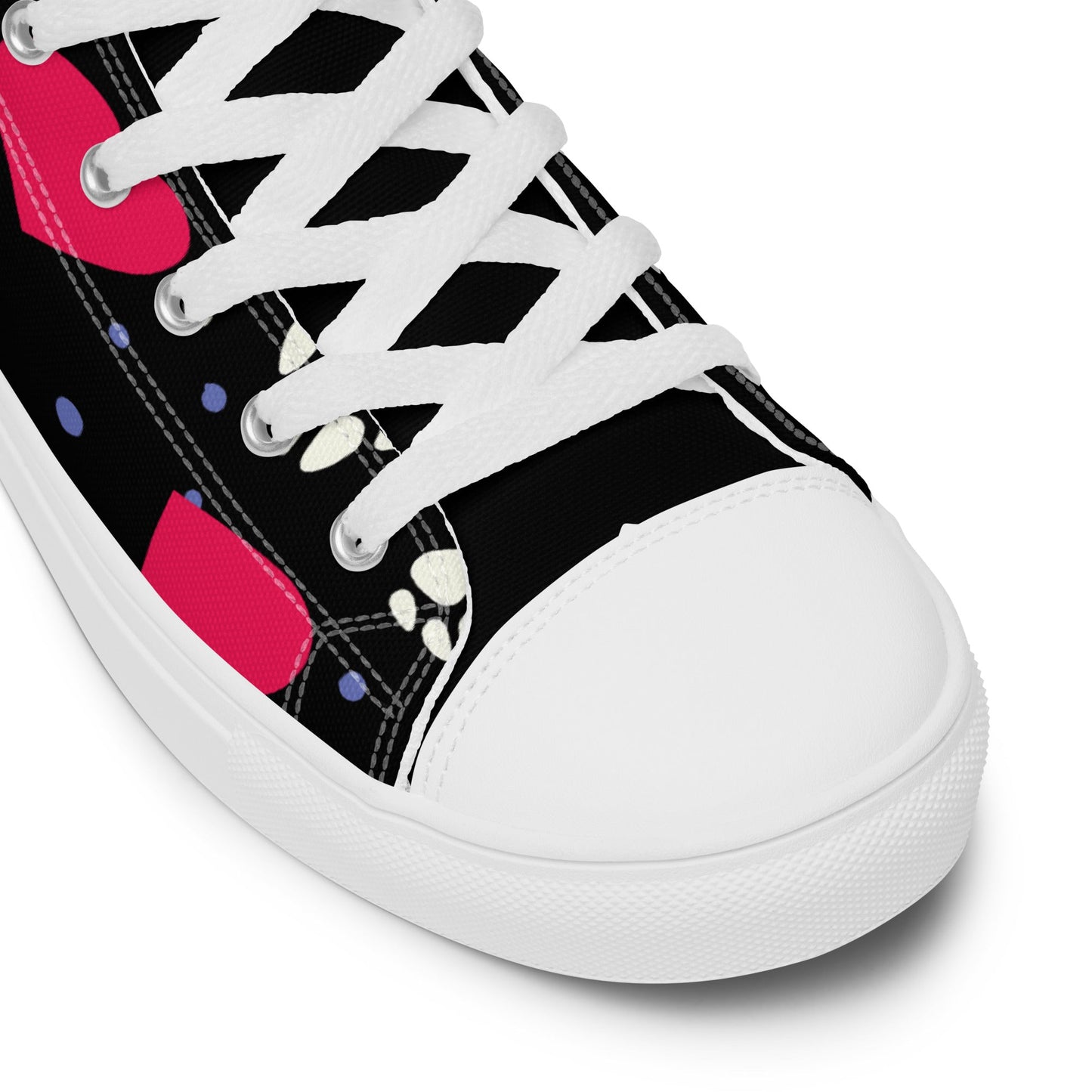 Women's Black Hearts and Paws Sneakers - DoggyLoveandMore