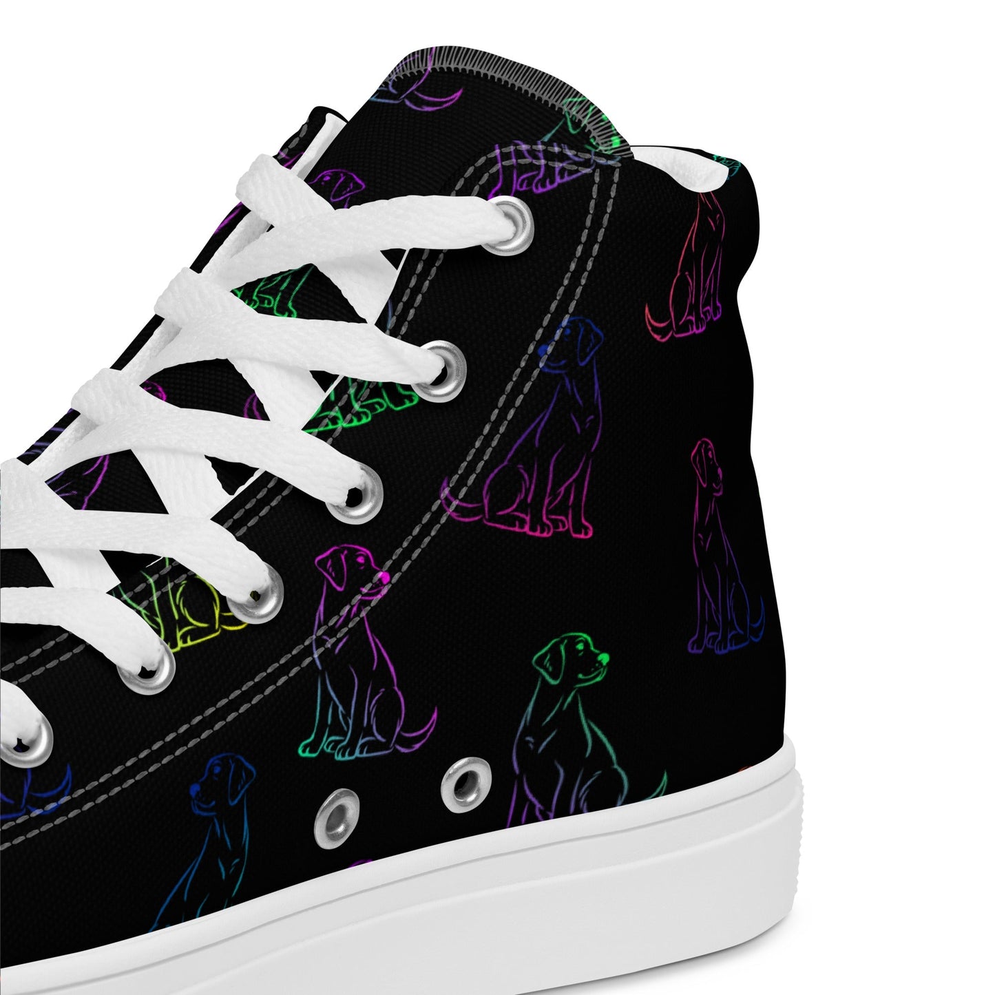 Women’s Black Rainbow Dog Sneakers - DoggyLoveandMore