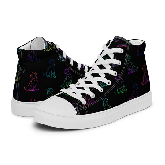 Women’s Black Rainbow Dog Sneakers - DoggyLoveandMore