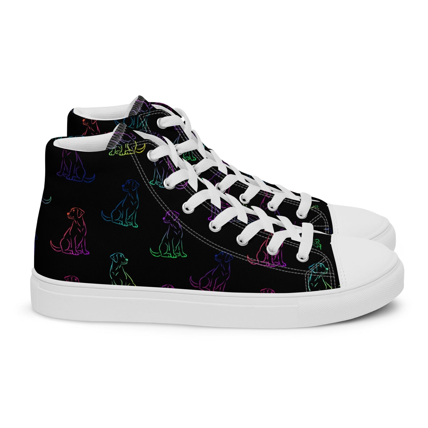 Women’s Black Rainbow Dog Sneakers - DoggyLoveandMore