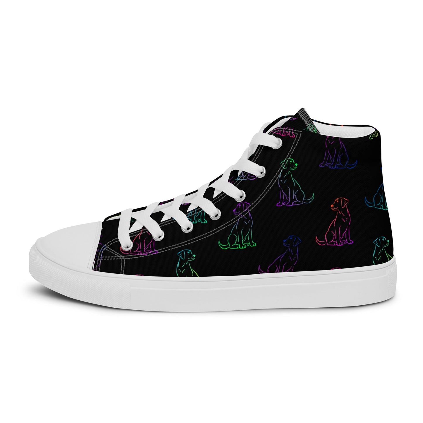 Women’s Black Rainbow Dog Sneakers - DoggyLoveandMore