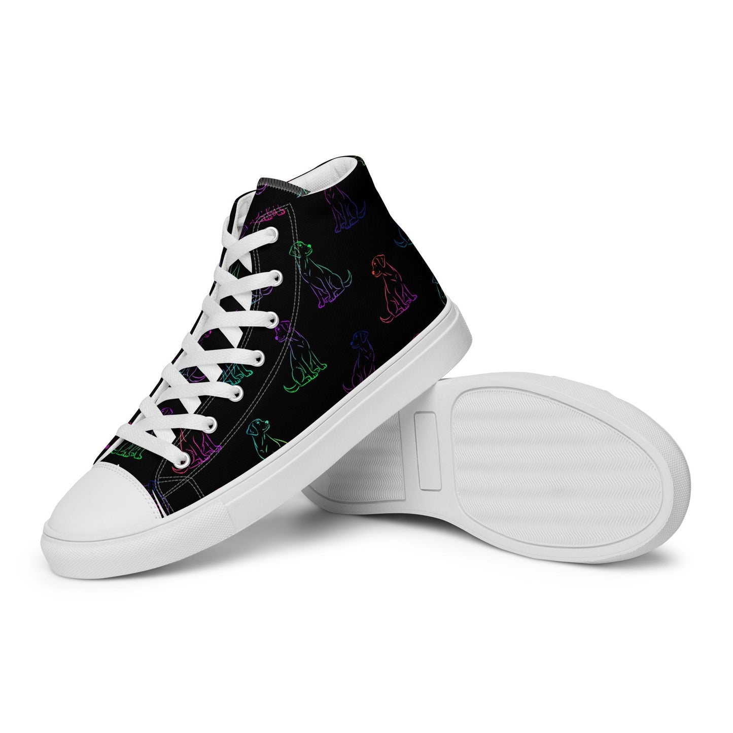 Women’s Black Rainbow Dog Sneakers - DoggyLoveandMore