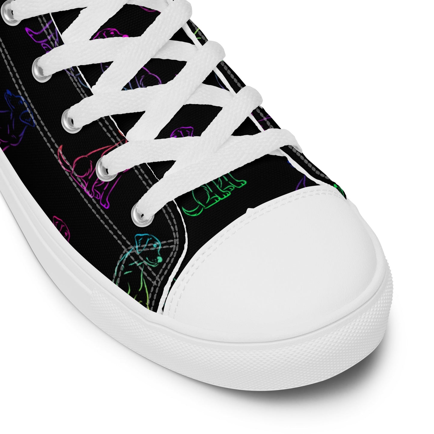 Women’s Black Rainbow Dog Sneakers - DoggyLoveandMore