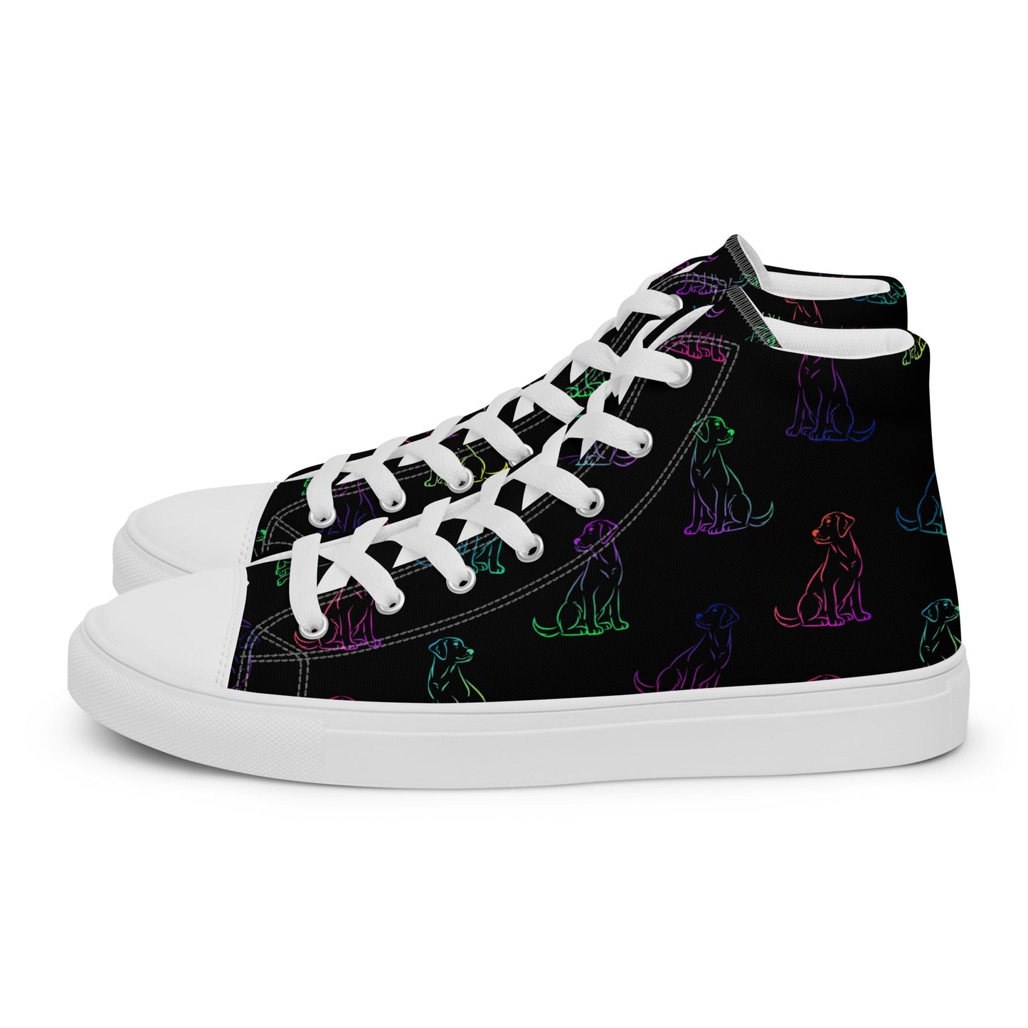 Women’s Black Rainbow Dog Sneakers - DoggyLoveandMore