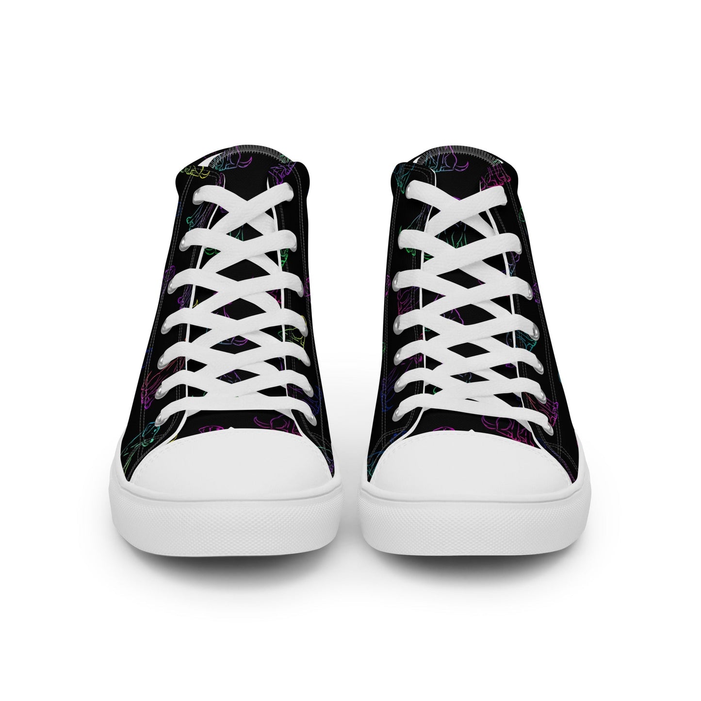 Women’s Black Rainbow Dog Sneakers - DoggyLoveandMore
