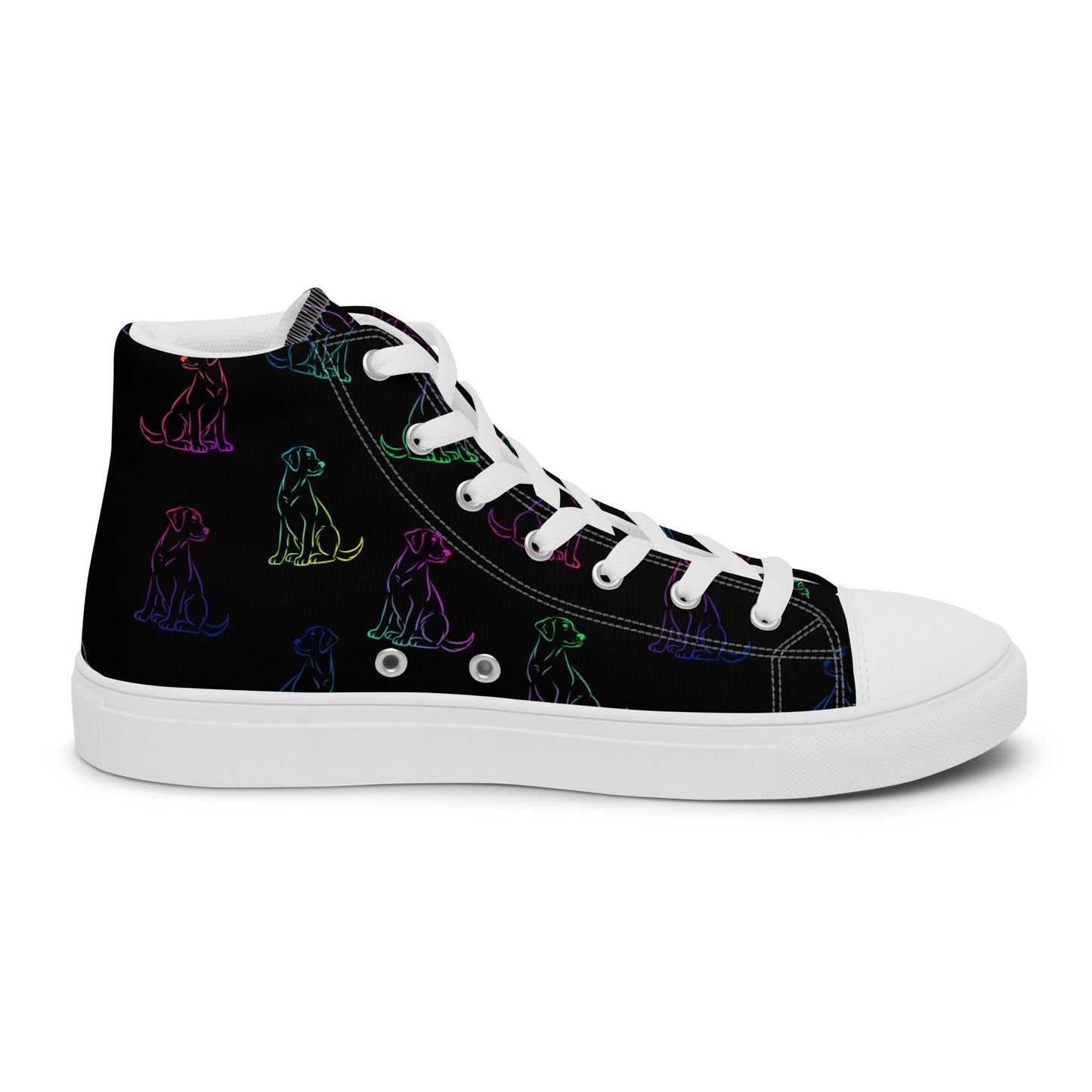 Women’s Black Rainbow Dog Sneakers - DoggyLoveandMore