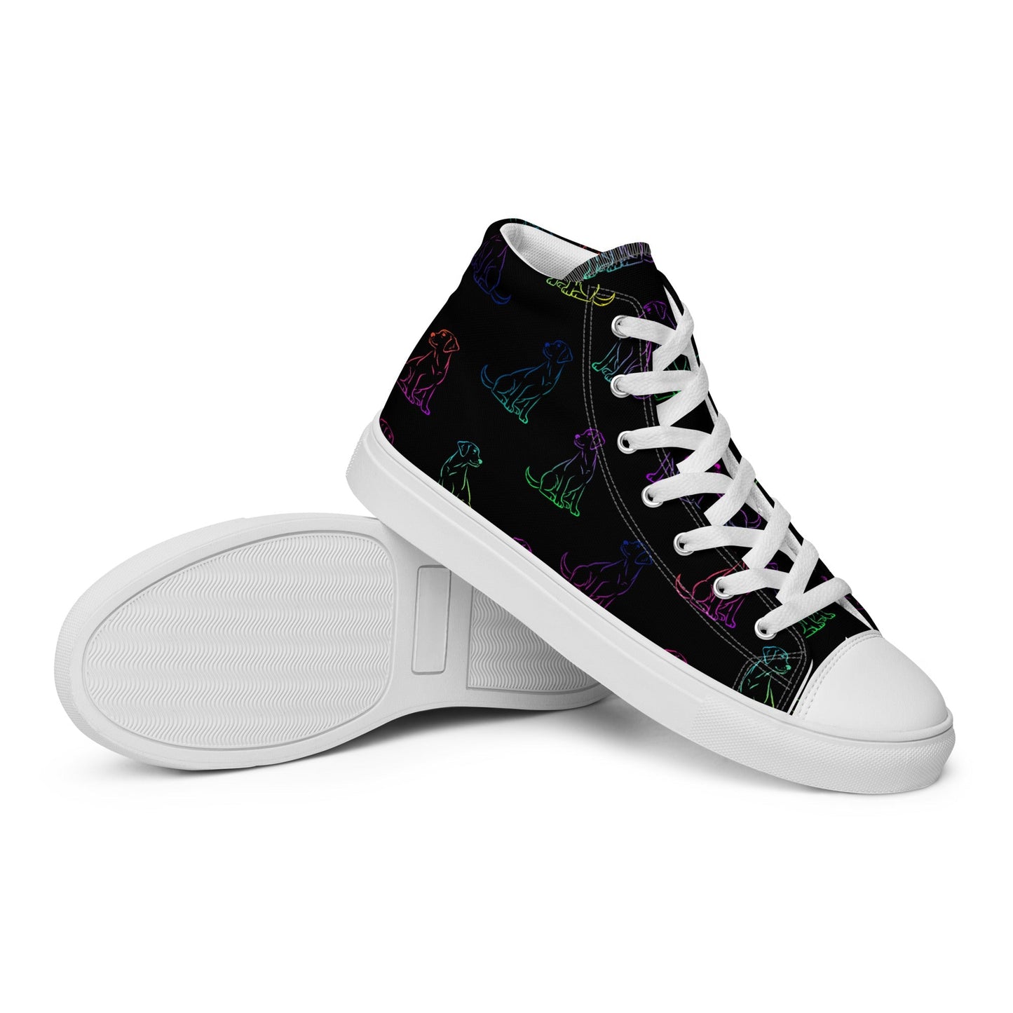 Women’s Black Rainbow Dog Sneakers - DoggyLoveandMore
