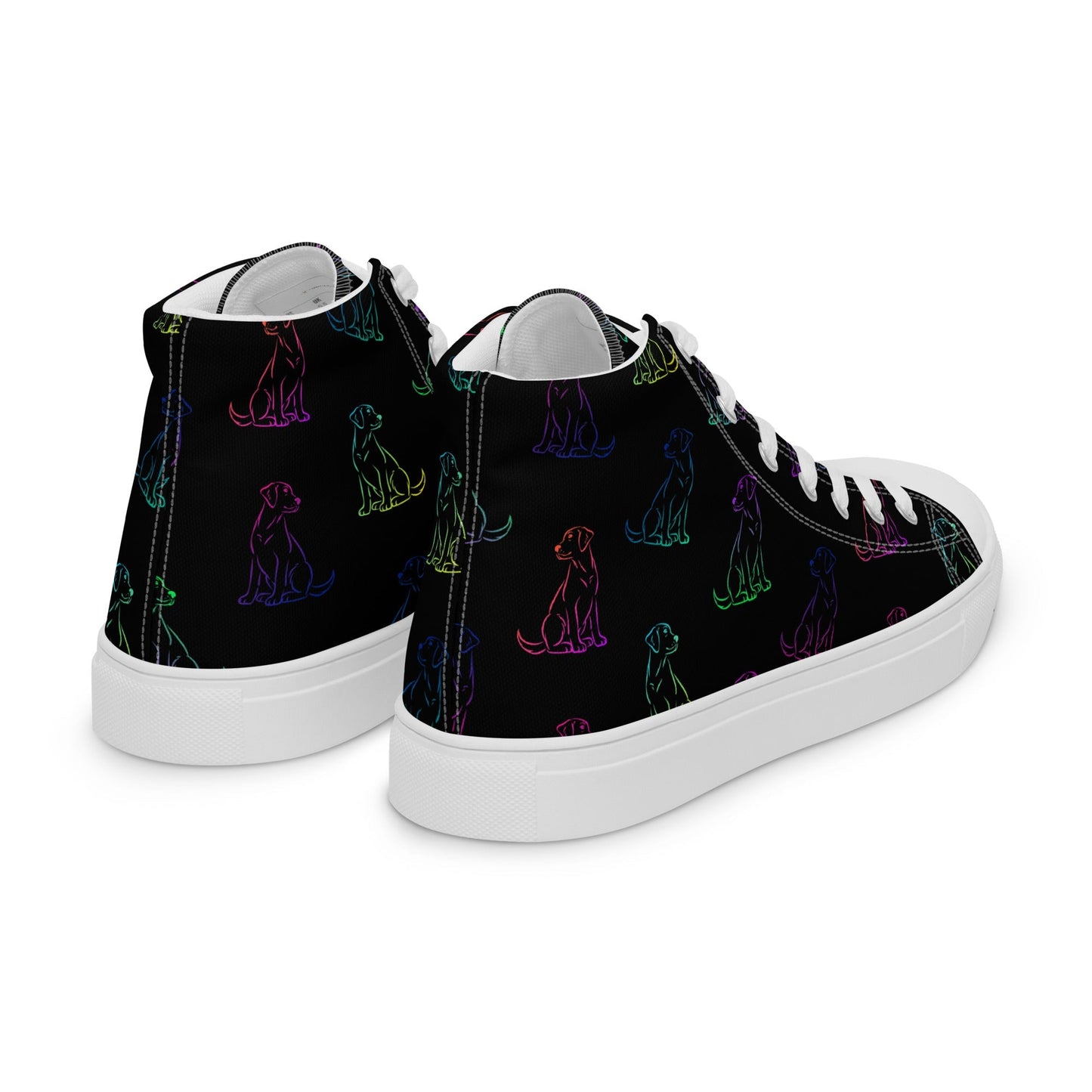 Women’s Black Rainbow Dog Sneakers - DoggyLoveandMore