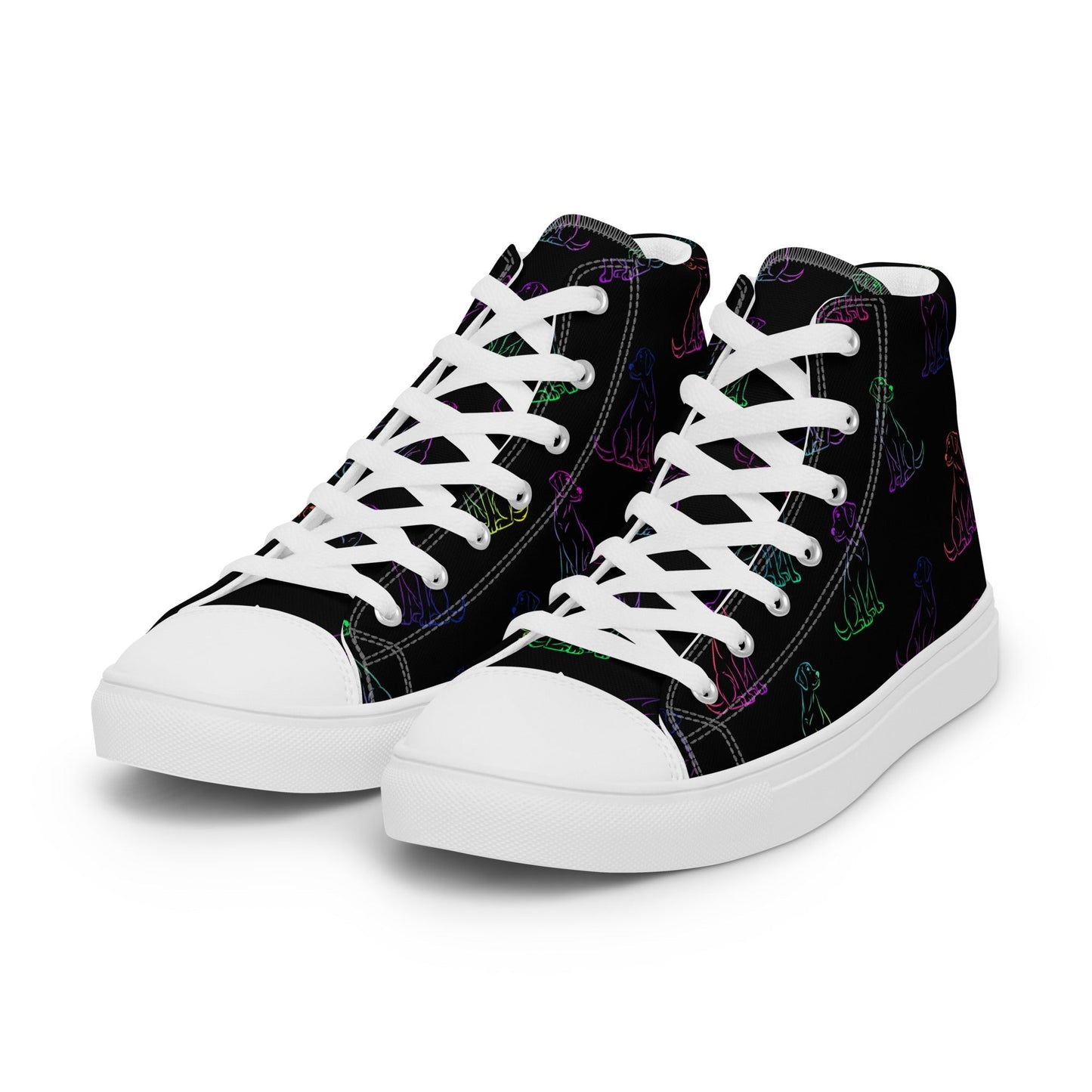 Women’s Black Rainbow Dog Sneakers - DoggyLoveandMore