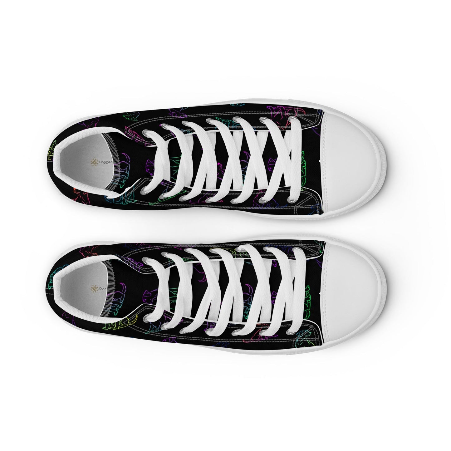 Women’s Black Rainbow Dog Sneakers - DoggyLoveandMore