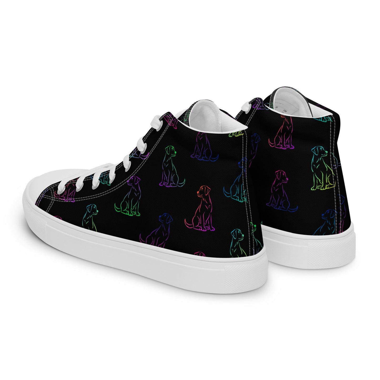 Women’s Black Rainbow Dog Sneakers - DoggyLoveandMore