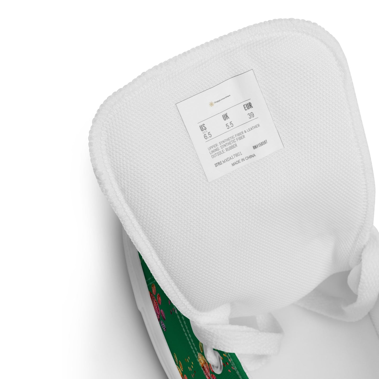 Women's Dark Green Paw Prints Sneakers - DoggyLoveandMore