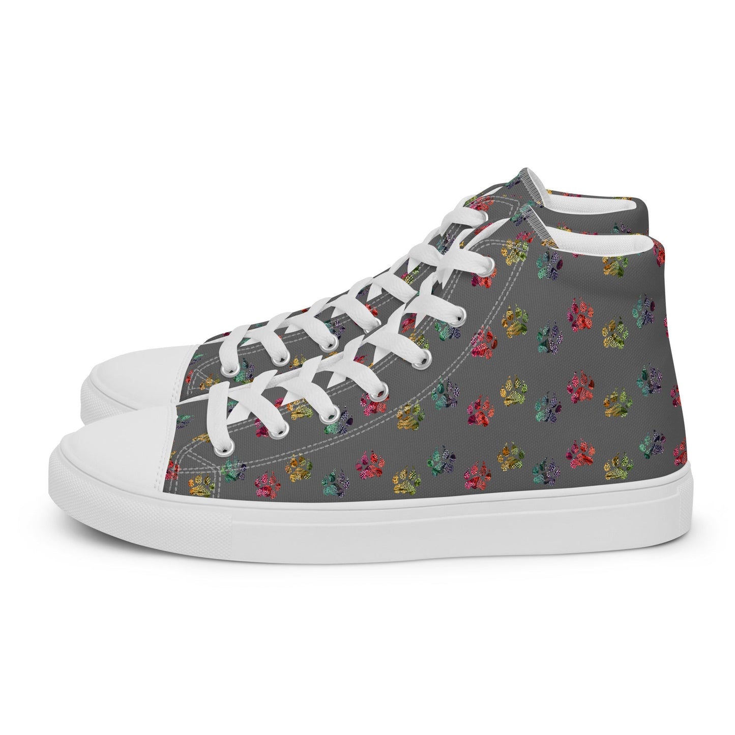 Women’s Grey Paw Prints Sneakers - DoggyLoveandMore