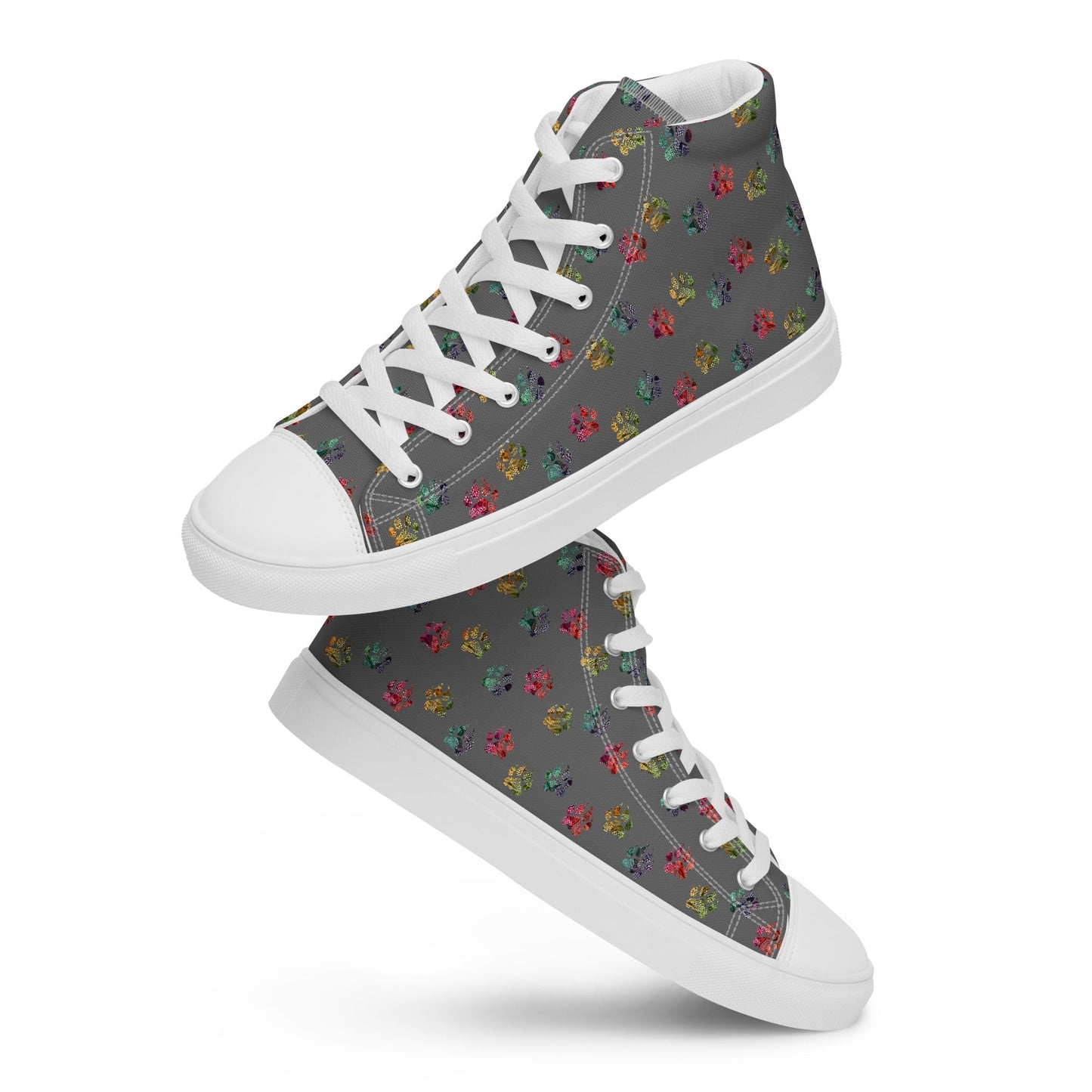 Women’s Grey Paw Prints Sneakers - DoggyLoveandMore