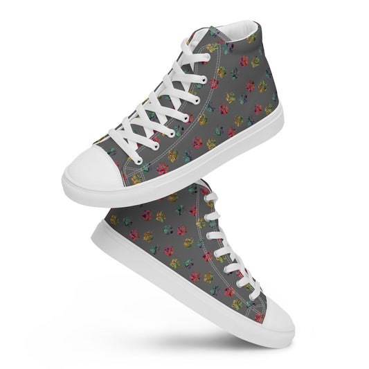 Women’s Grey Paw Prints Sneakers - DoggyLoveandMore