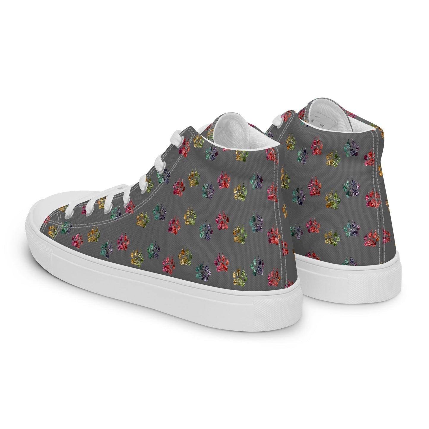 Women’s Grey Paw Prints Sneakers - DoggyLoveandMore