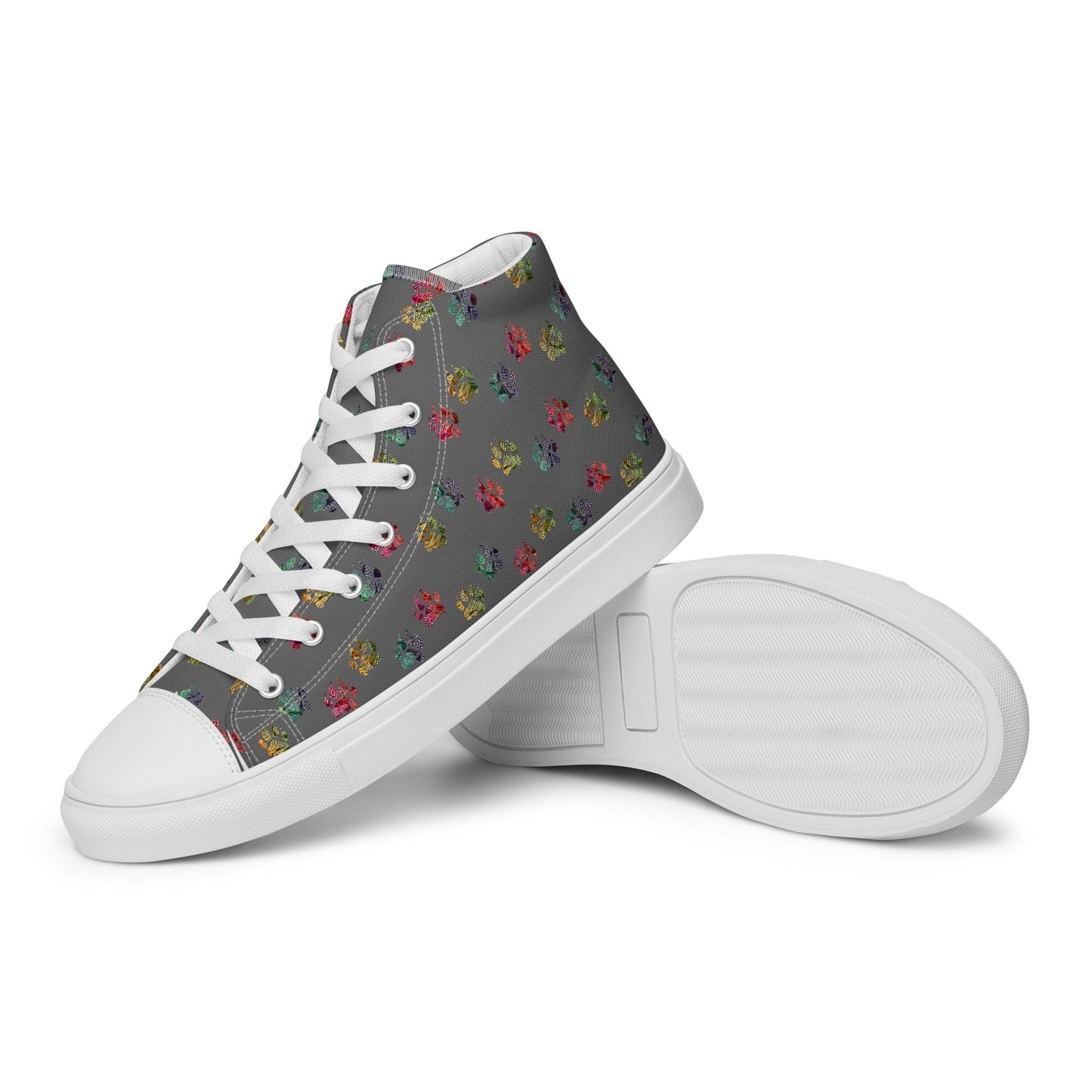 Women’s Grey Paw Prints Sneakers - DoggyLoveandMore