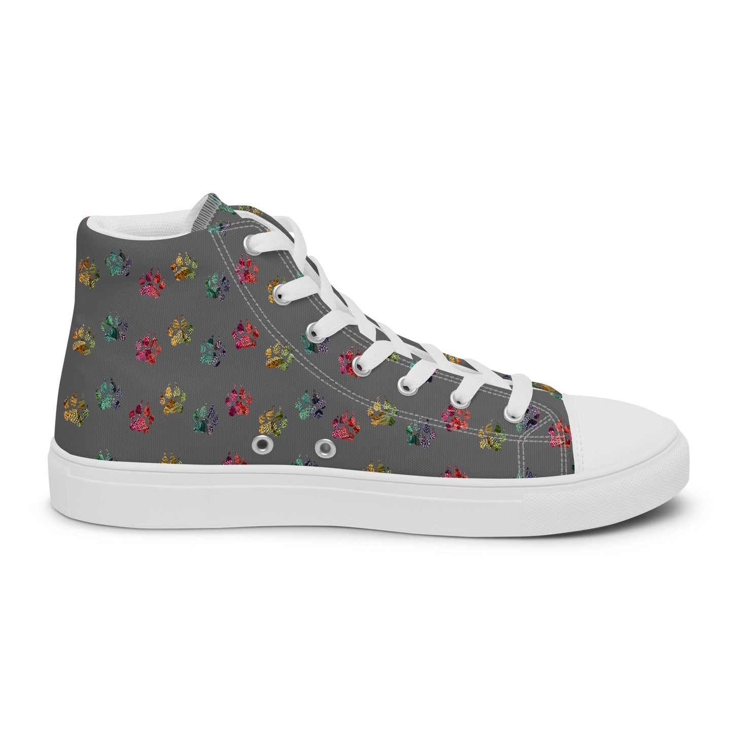 Women’s Grey Paw Prints Sneakers - DoggyLoveandMore