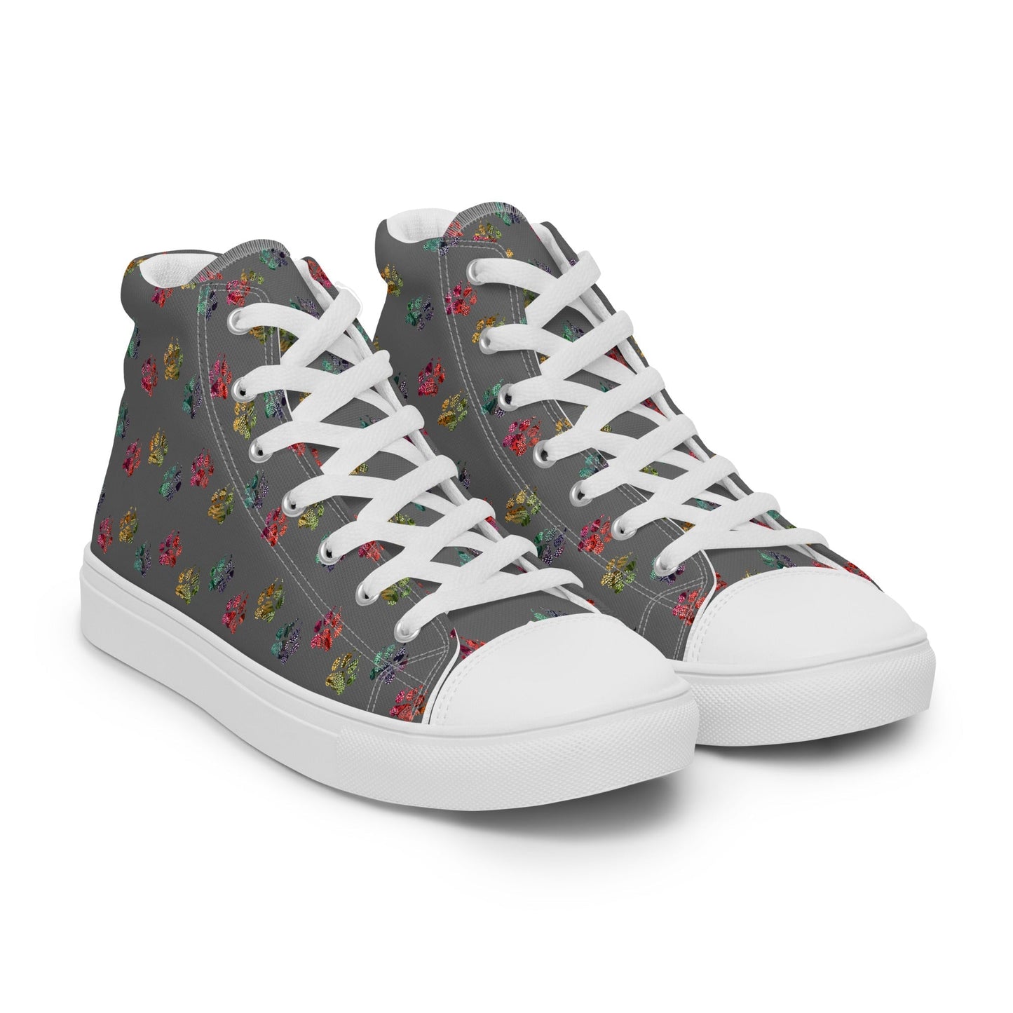 Women’s Grey Paw Prints Sneakers - DoggyLoveandMore