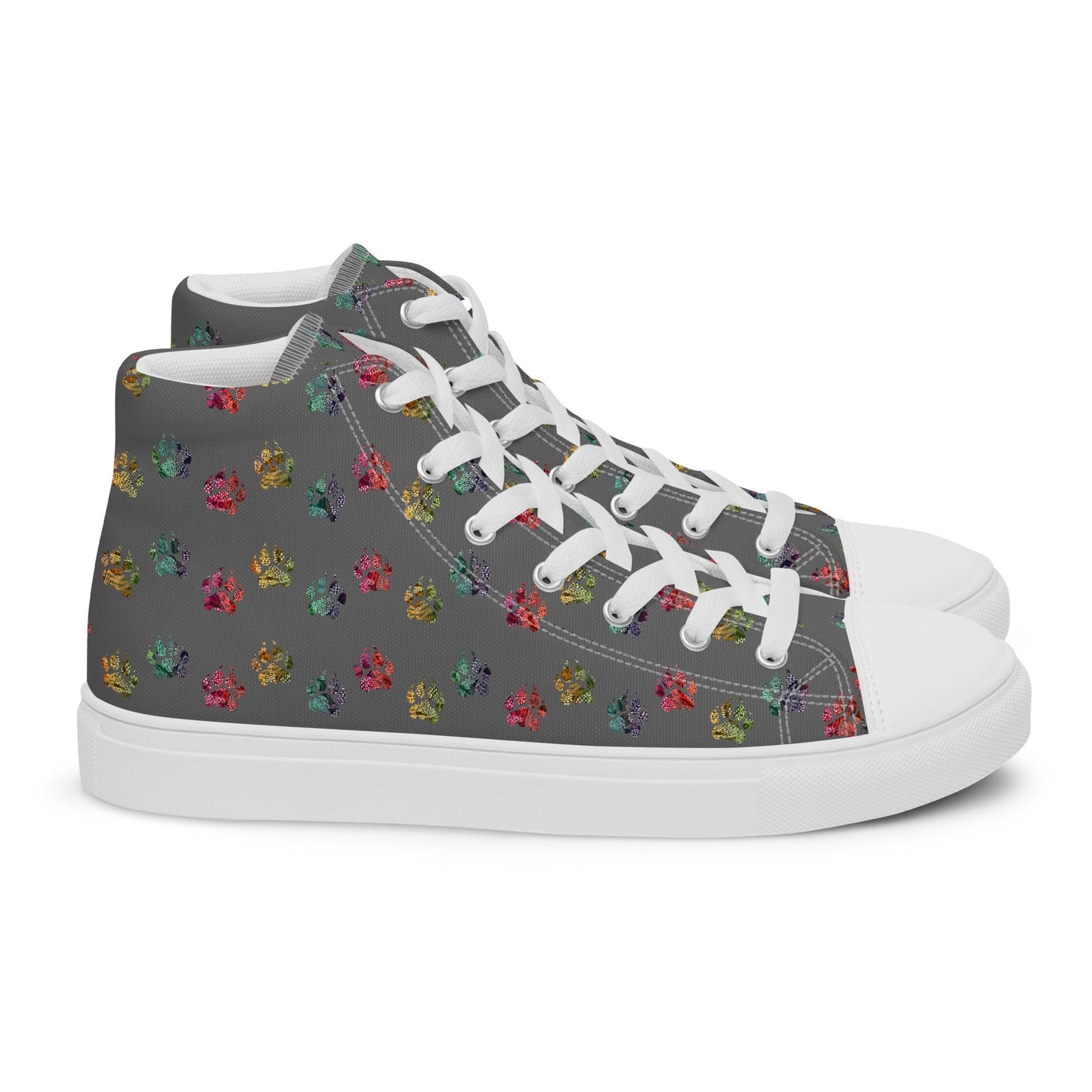 Women’s Grey Paw Prints Sneakers - DoggyLoveandMore