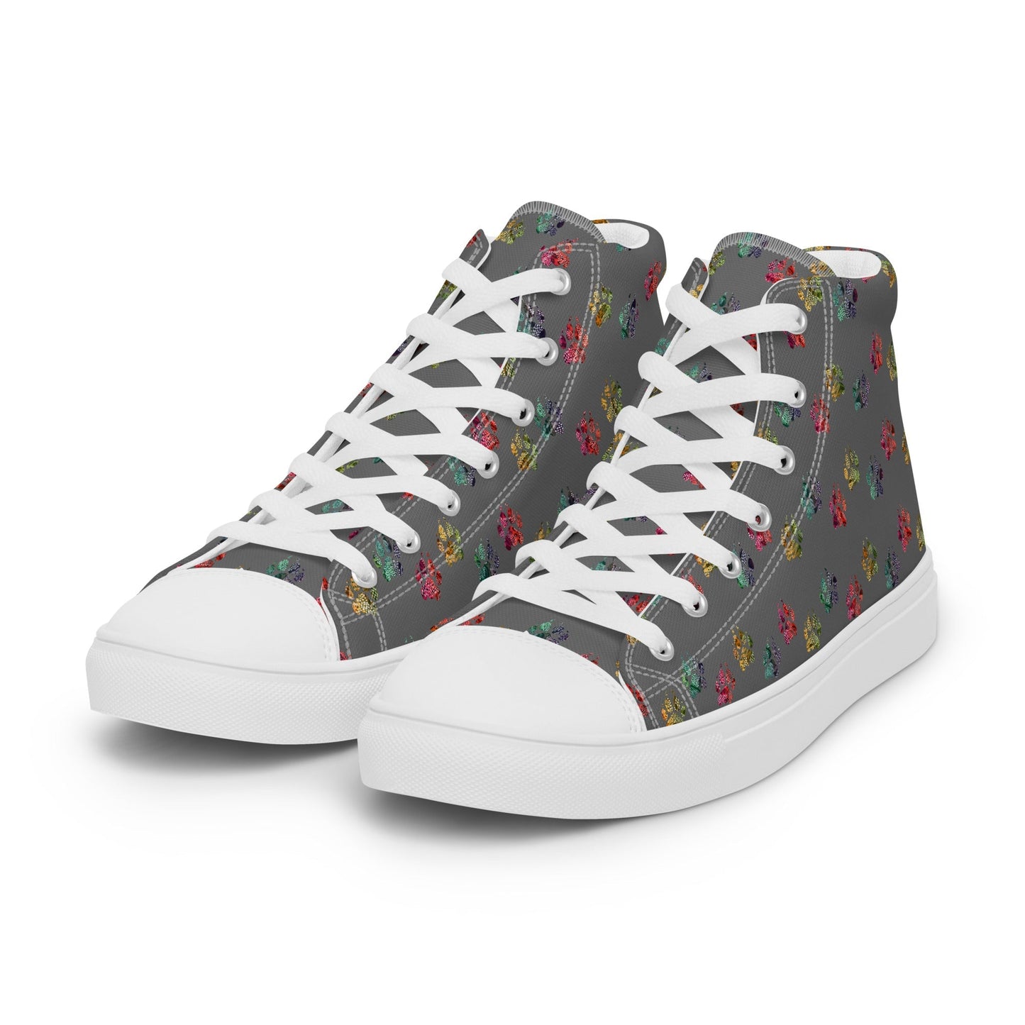 Women’s Grey Paw Prints Sneakers - DoggyLoveandMore