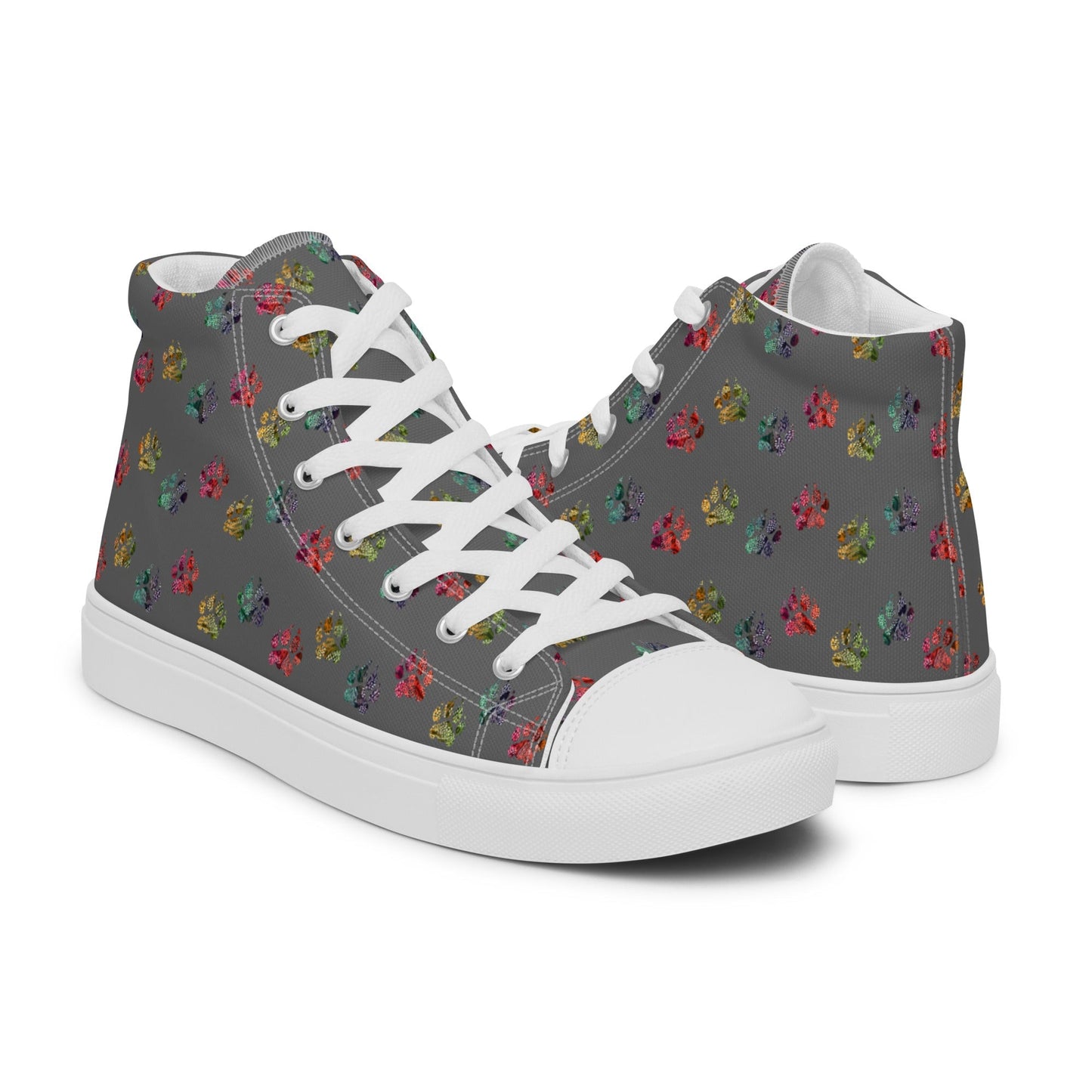 Women’s Grey Paw Prints Sneakers - DoggyLoveandMore