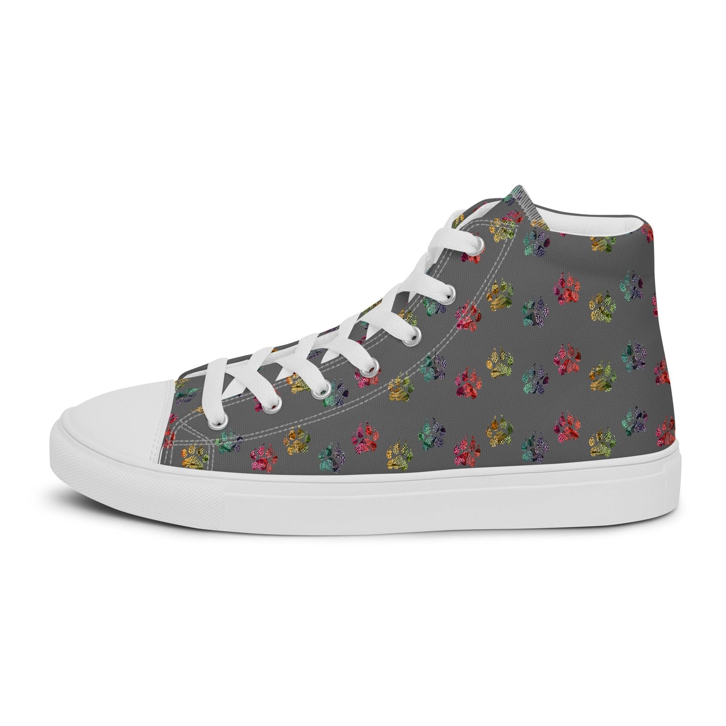 Women’s Grey Paw Prints Sneakers - DoggyLoveandMore