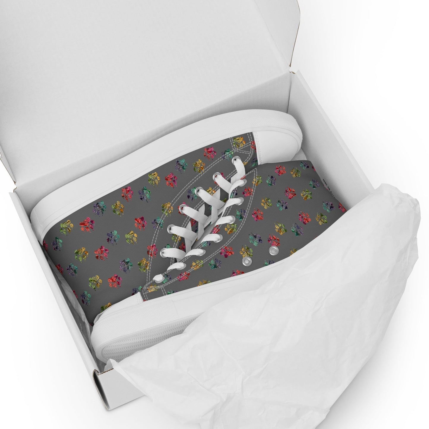Women’s Grey Paw Prints Sneakers - DoggyLoveandMore