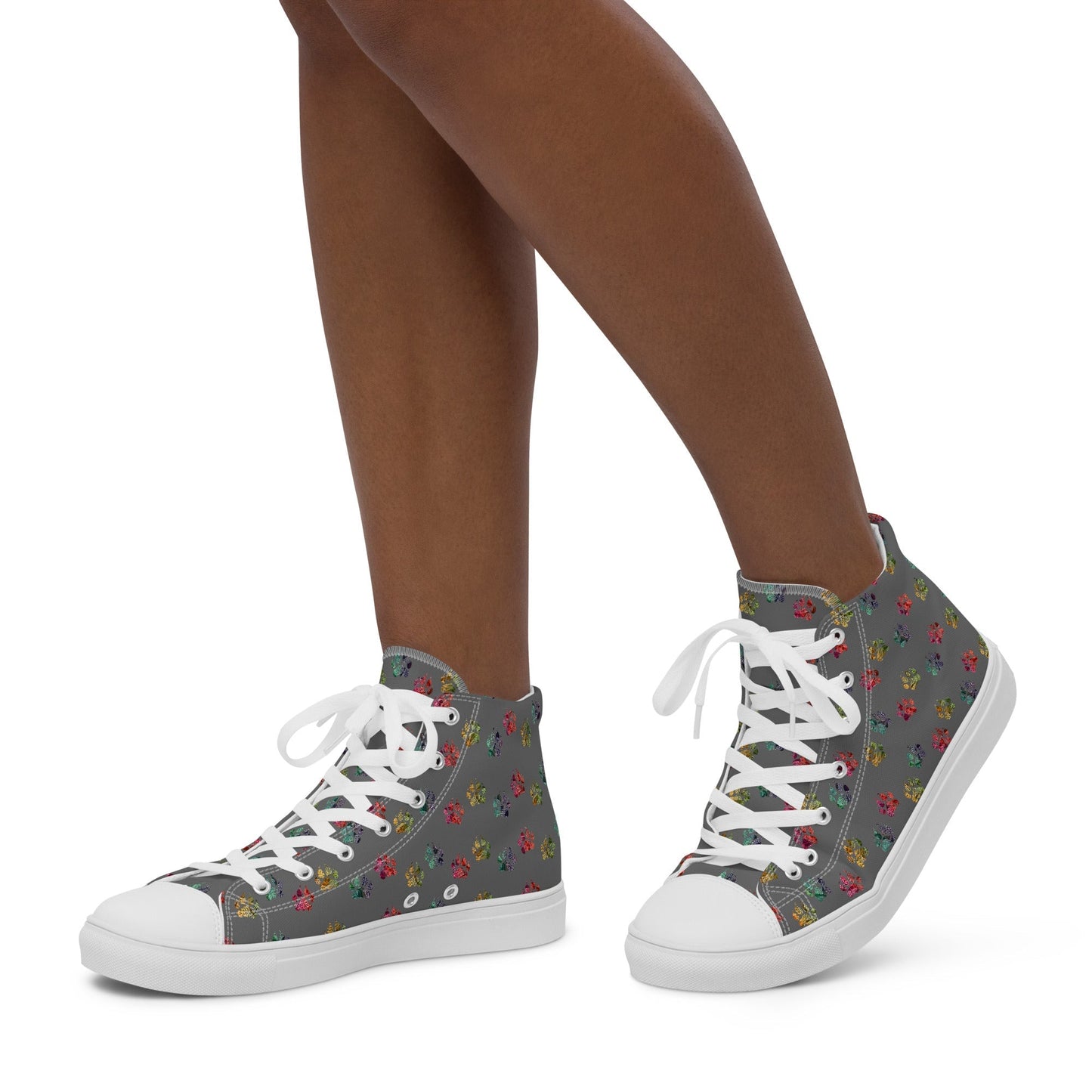 Women’s Grey Paw Prints Sneakers - DoggyLoveandMore