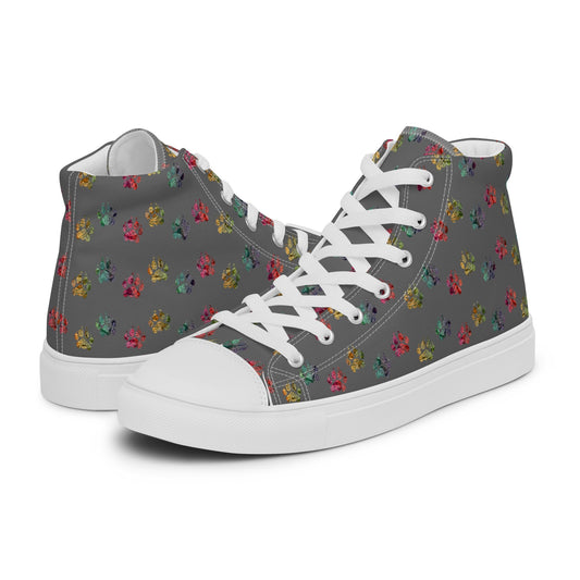 Women’s Grey Paw Prints Sneakers - DoggyLoveandMore