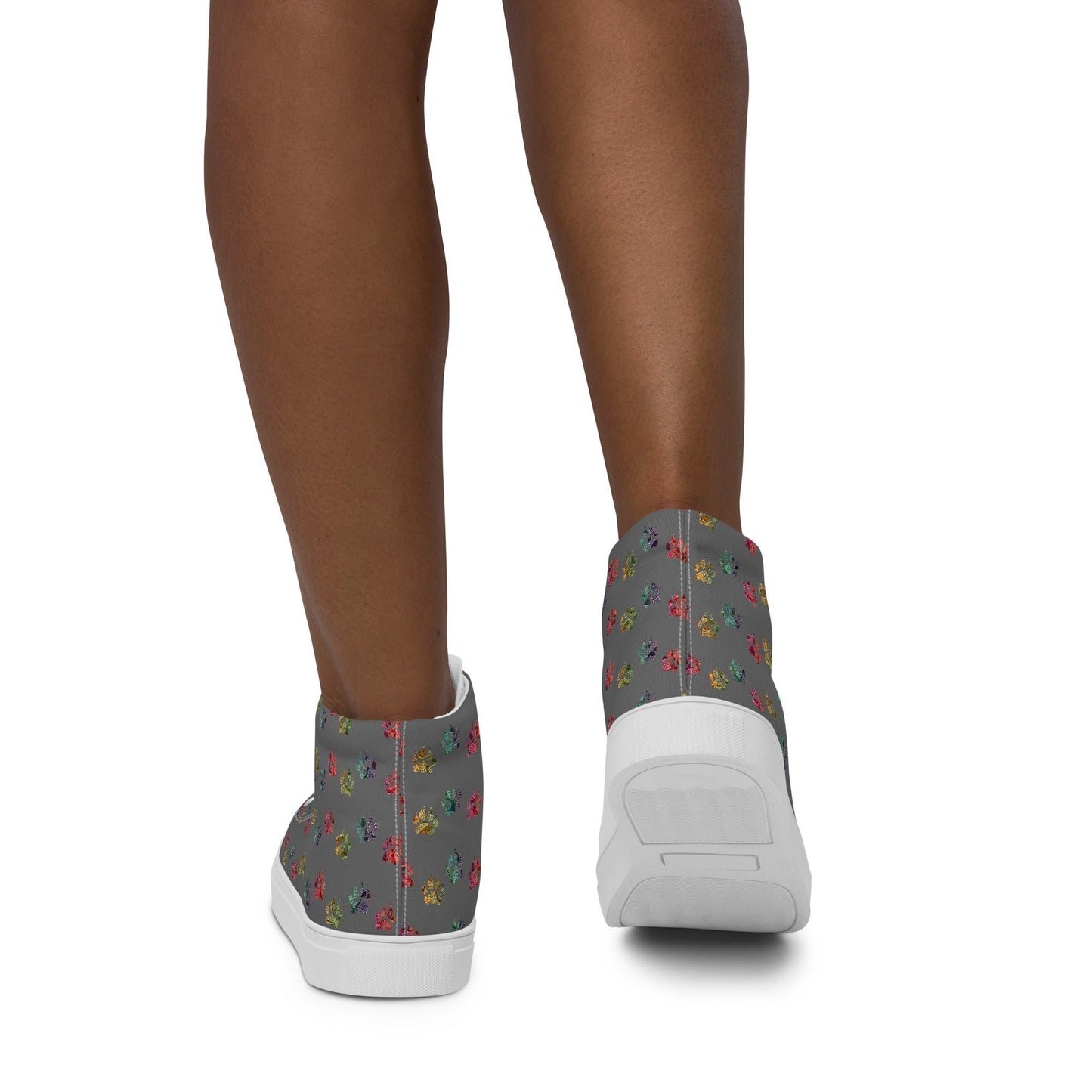 Women’s Grey Paw Prints Sneakers - DoggyLoveandMore