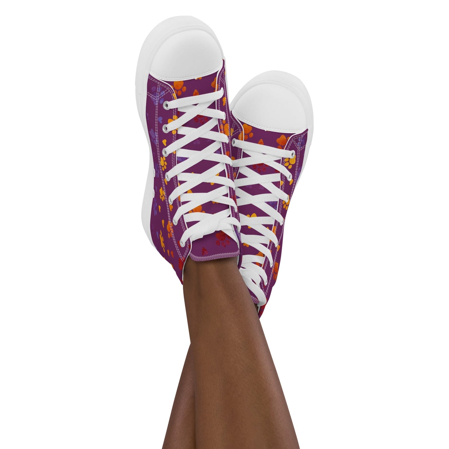 Women’s Purple Paw Prints Sneakers - DoggyLoveandMore