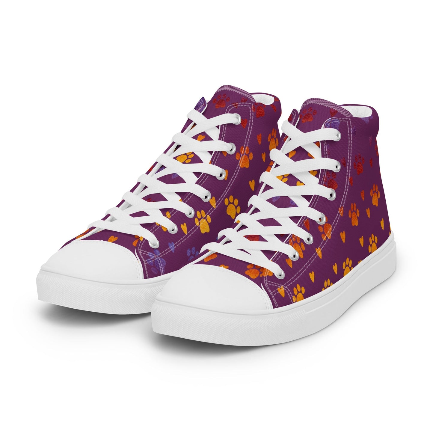 Women’s Purple Paw Prints Sneakers - DoggyLoveandMore