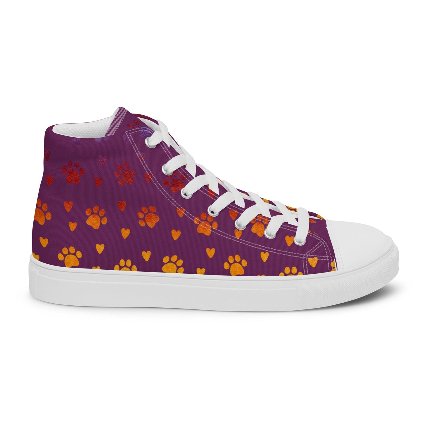 Women’s Purple Paw Prints Sneakers - DoggyLoveandMore