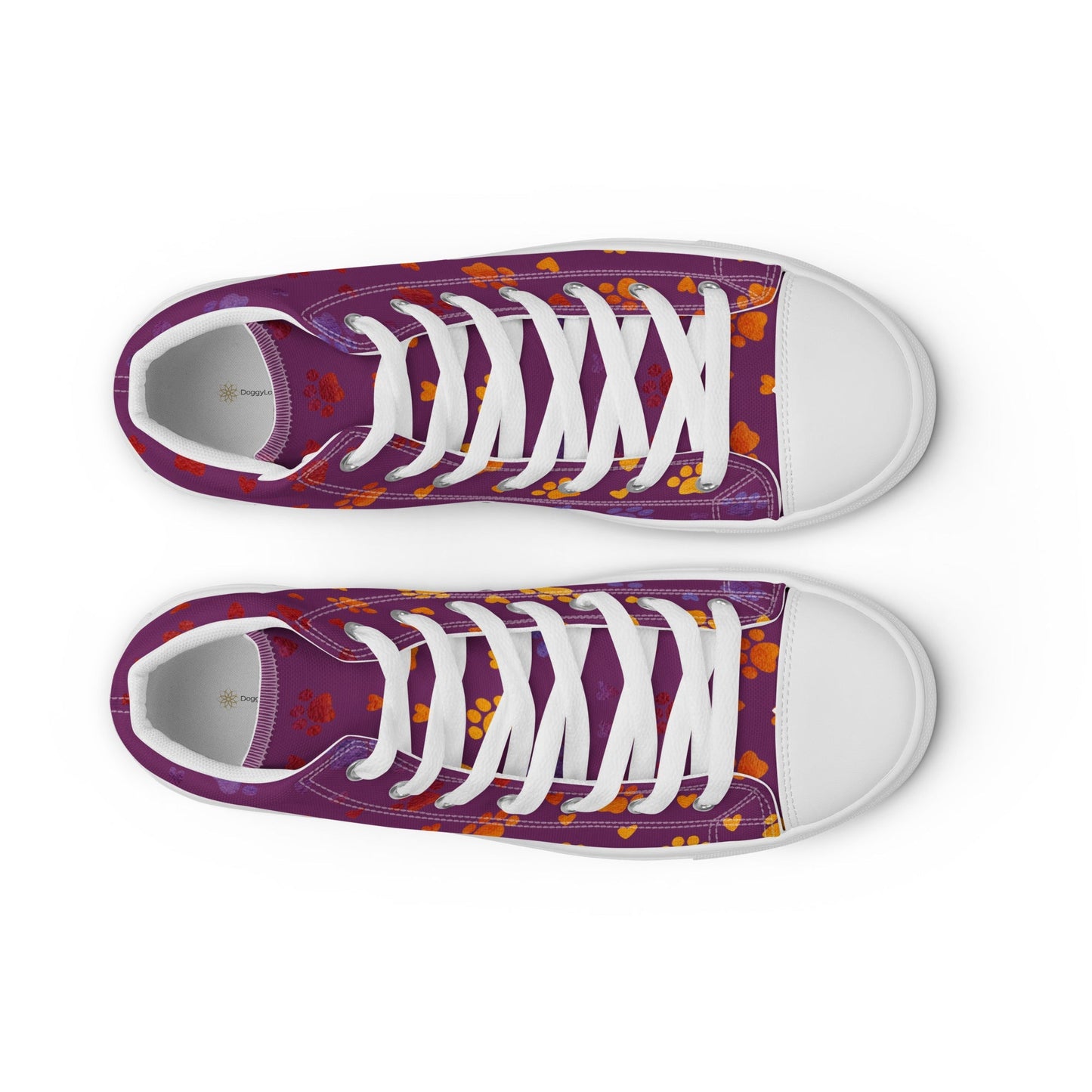 Women’s Purple Paw Prints Sneakers - DoggyLoveandMore