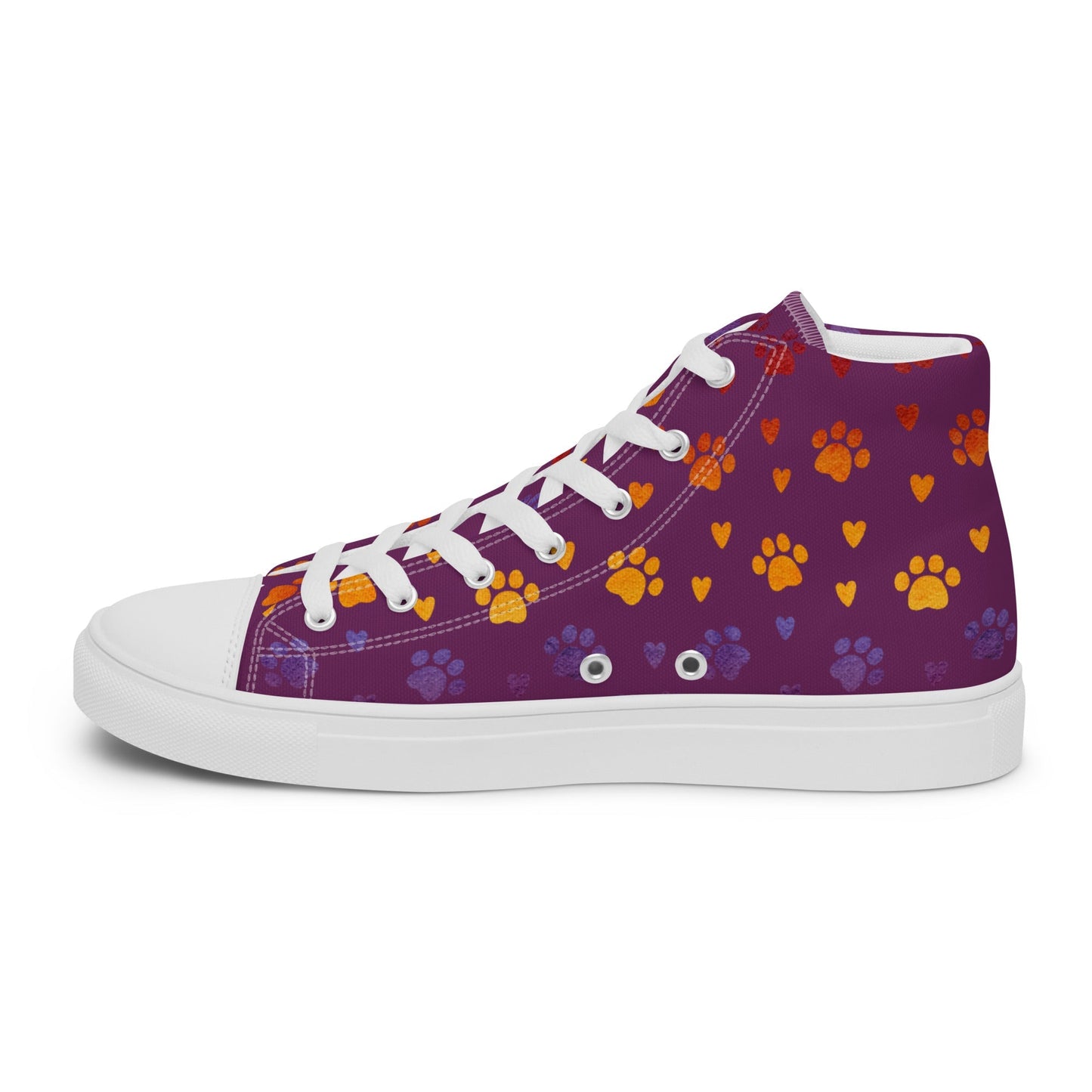 Women’s Purple Paw Prints Sneakers - DoggyLoveandMore