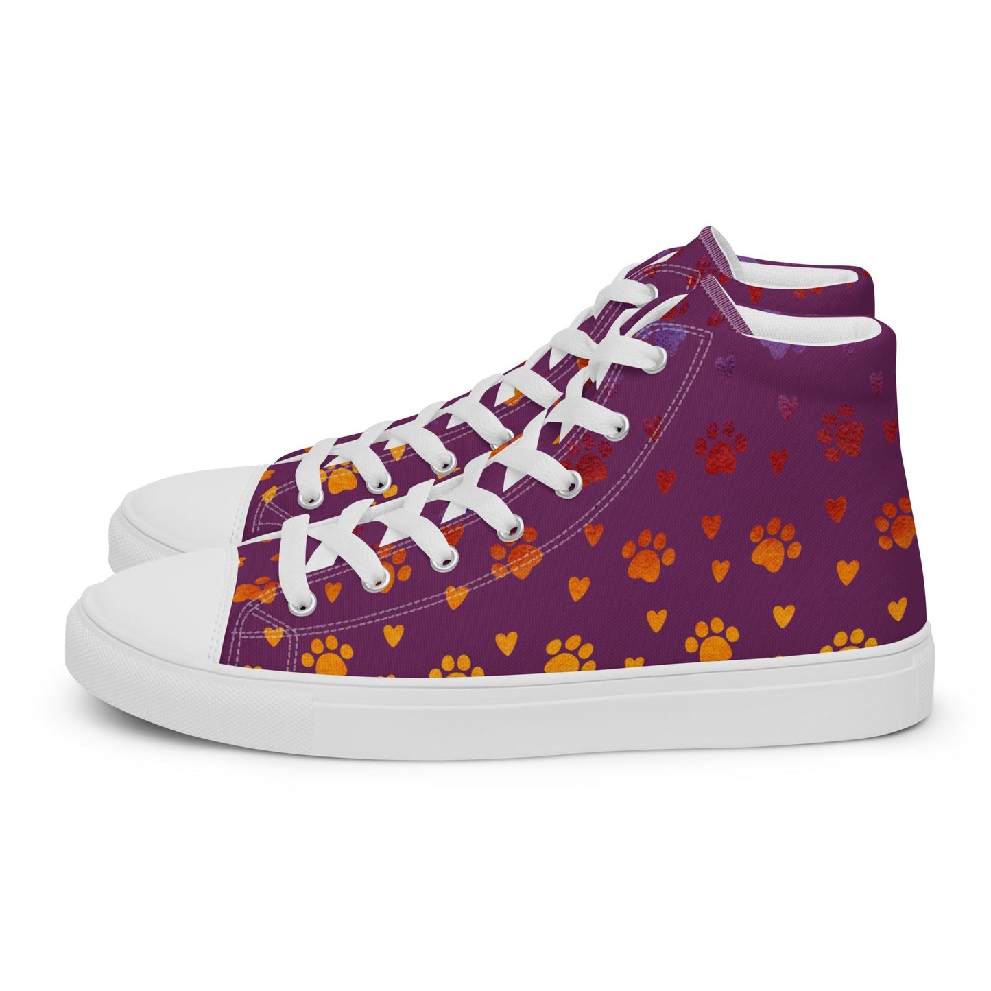Women’s Purple Paw Prints Sneakers - DoggyLoveandMore