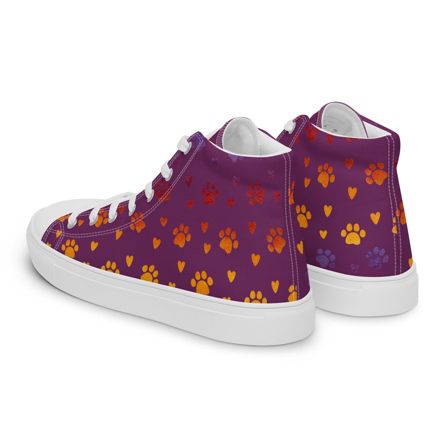 Women’s Purple Paw Prints Sneakers - DoggyLoveandMore