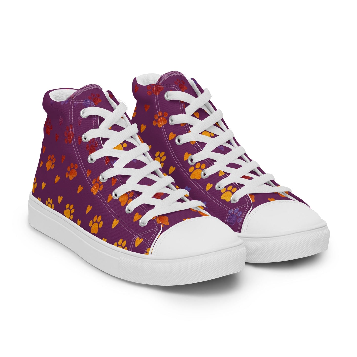 Women’s Purple Paw Prints Sneakers - DoggyLoveandMore