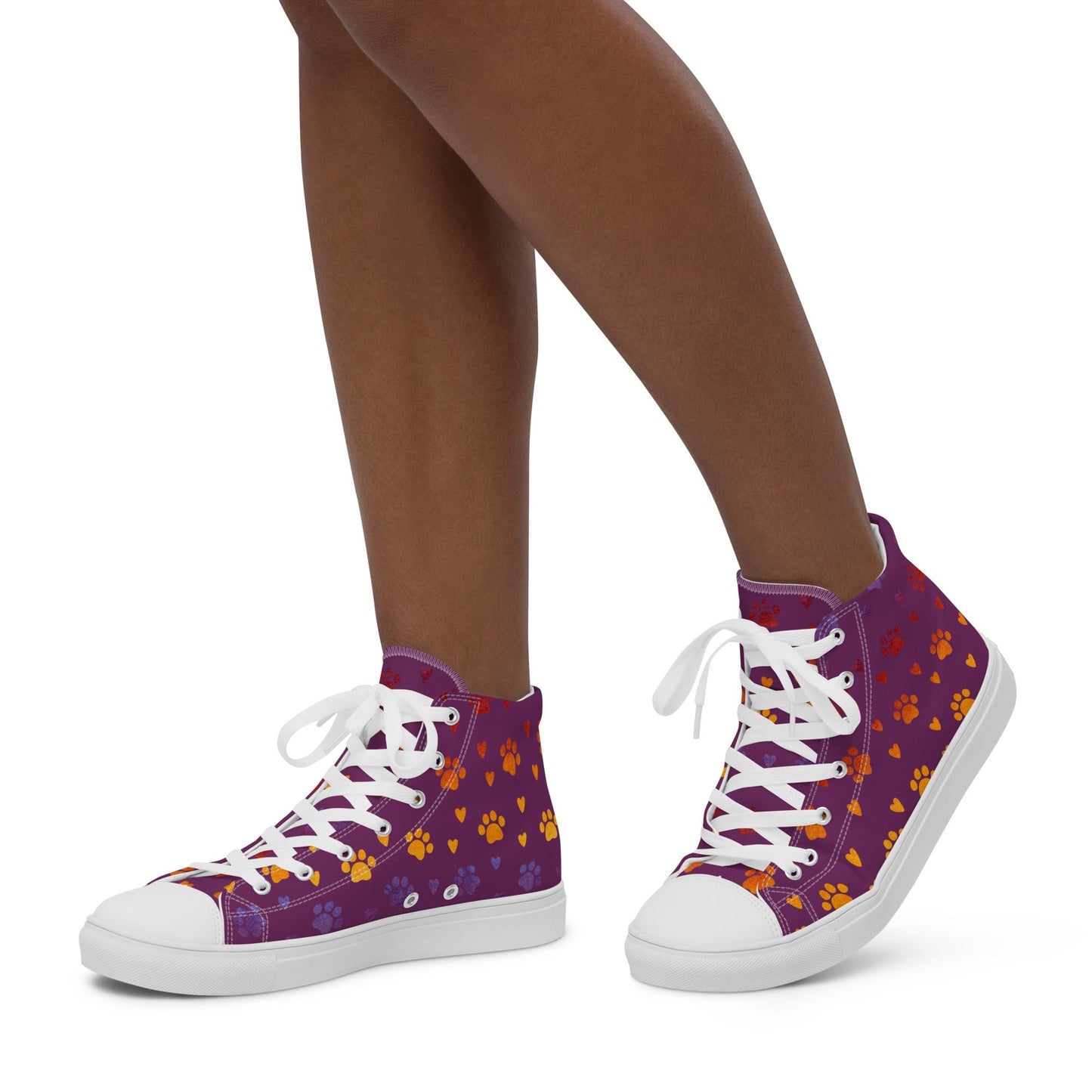 Women’s Purple Paw Prints Sneakers - DoggyLoveandMore