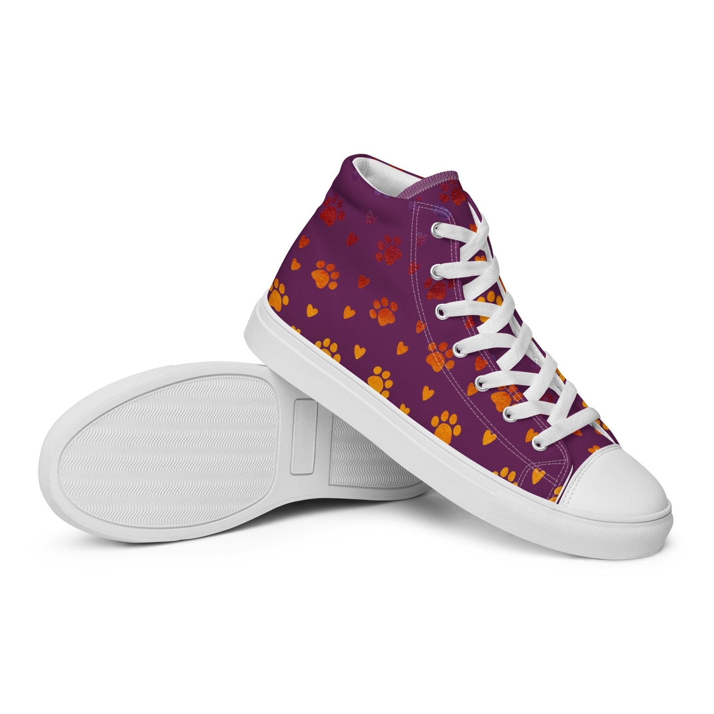 Women’s Purple Paw Prints Sneakers - DoggyLoveandMore