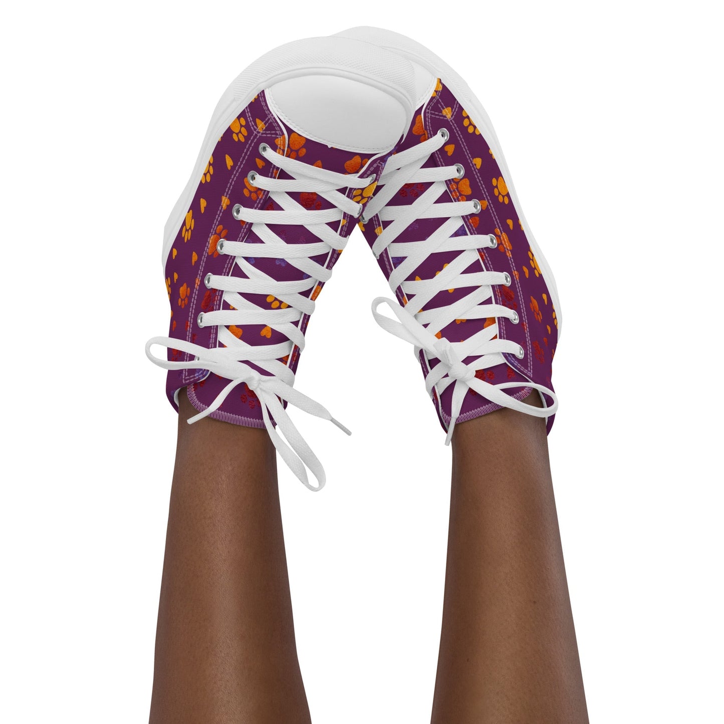 Women’s Purple Paw Prints Sneakers - DoggyLoveandMore