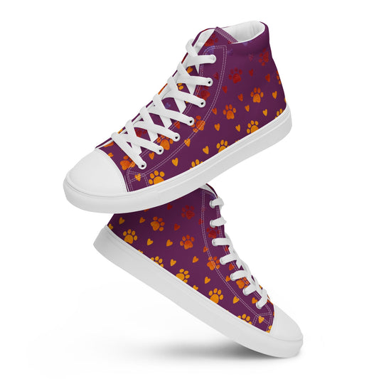 Women’s Purple Paw Prints Sneakers - DoggyLoveandMore