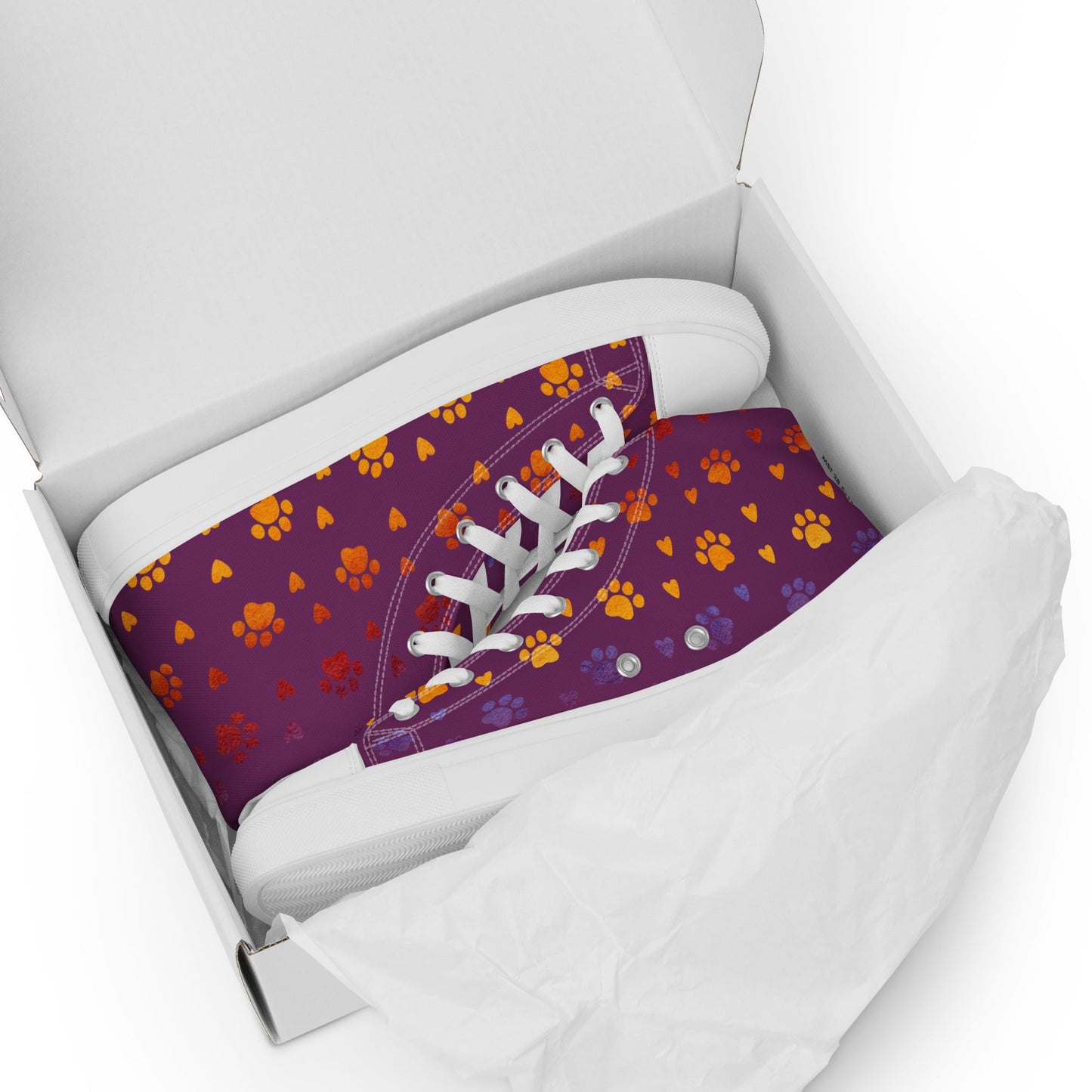 Women’s Purple Paw Prints Sneakers - DoggyLoveandMore