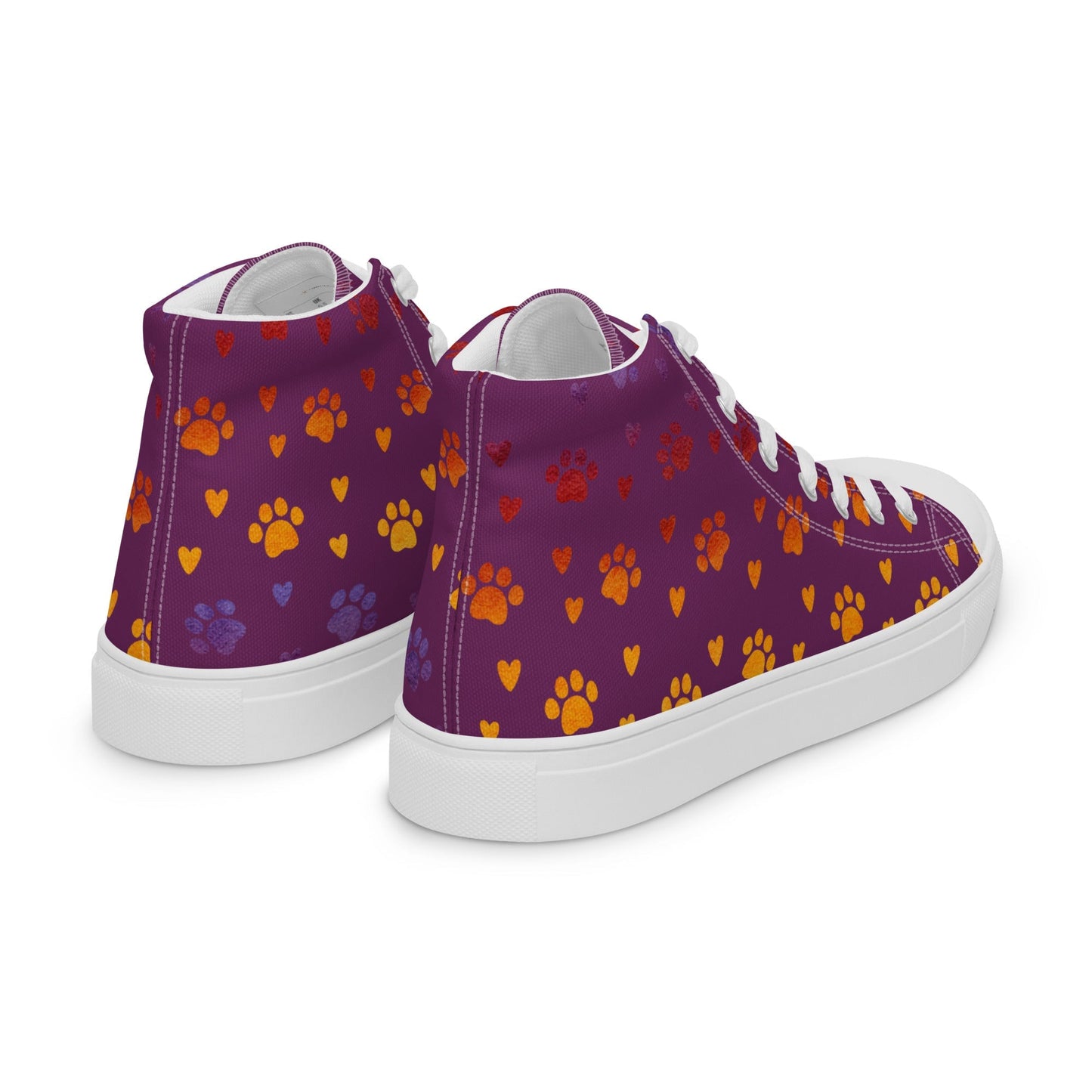 Women’s Purple Paw Prints Sneakers - DoggyLoveandMore